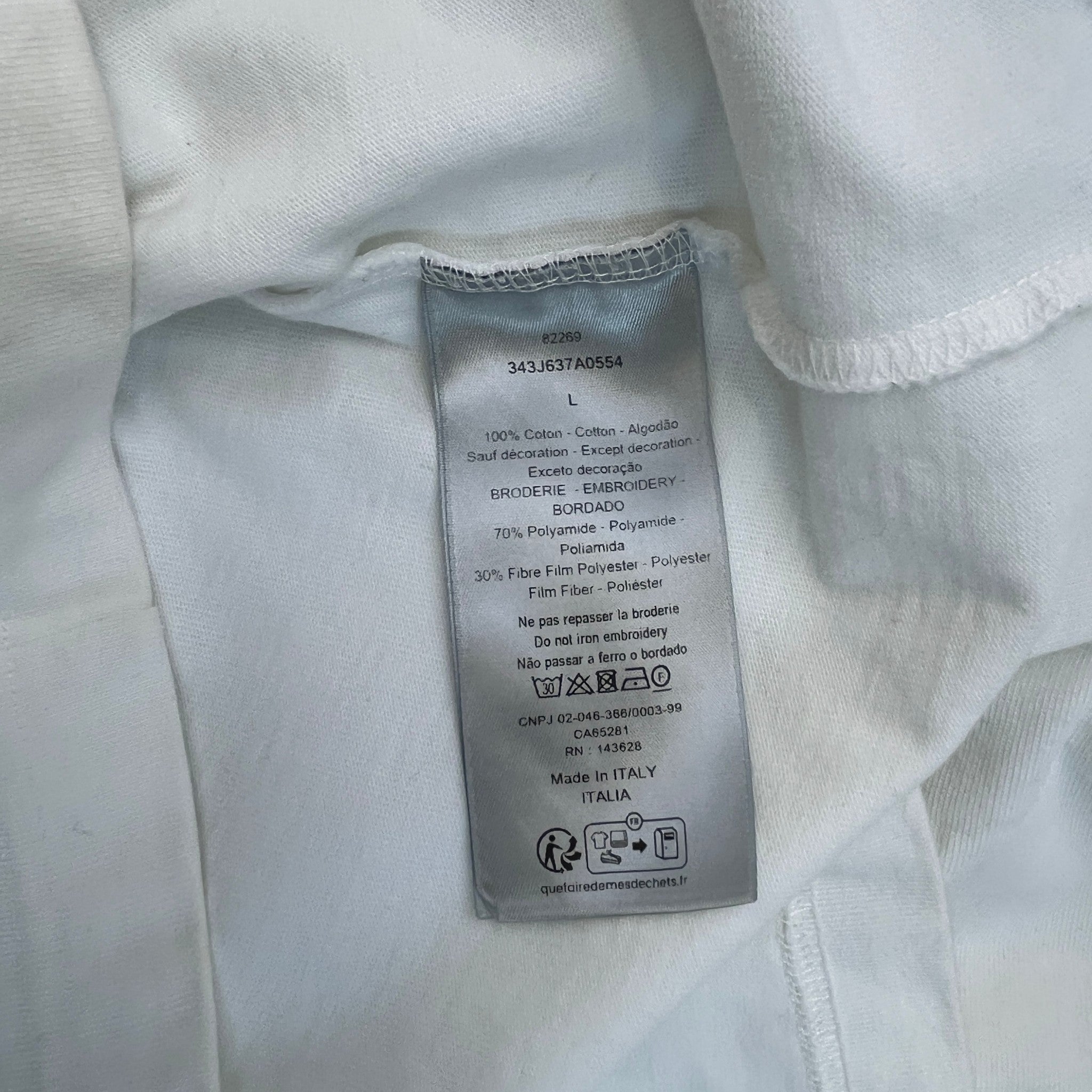 Men's Cd Diamond T-Shirt White Size L
