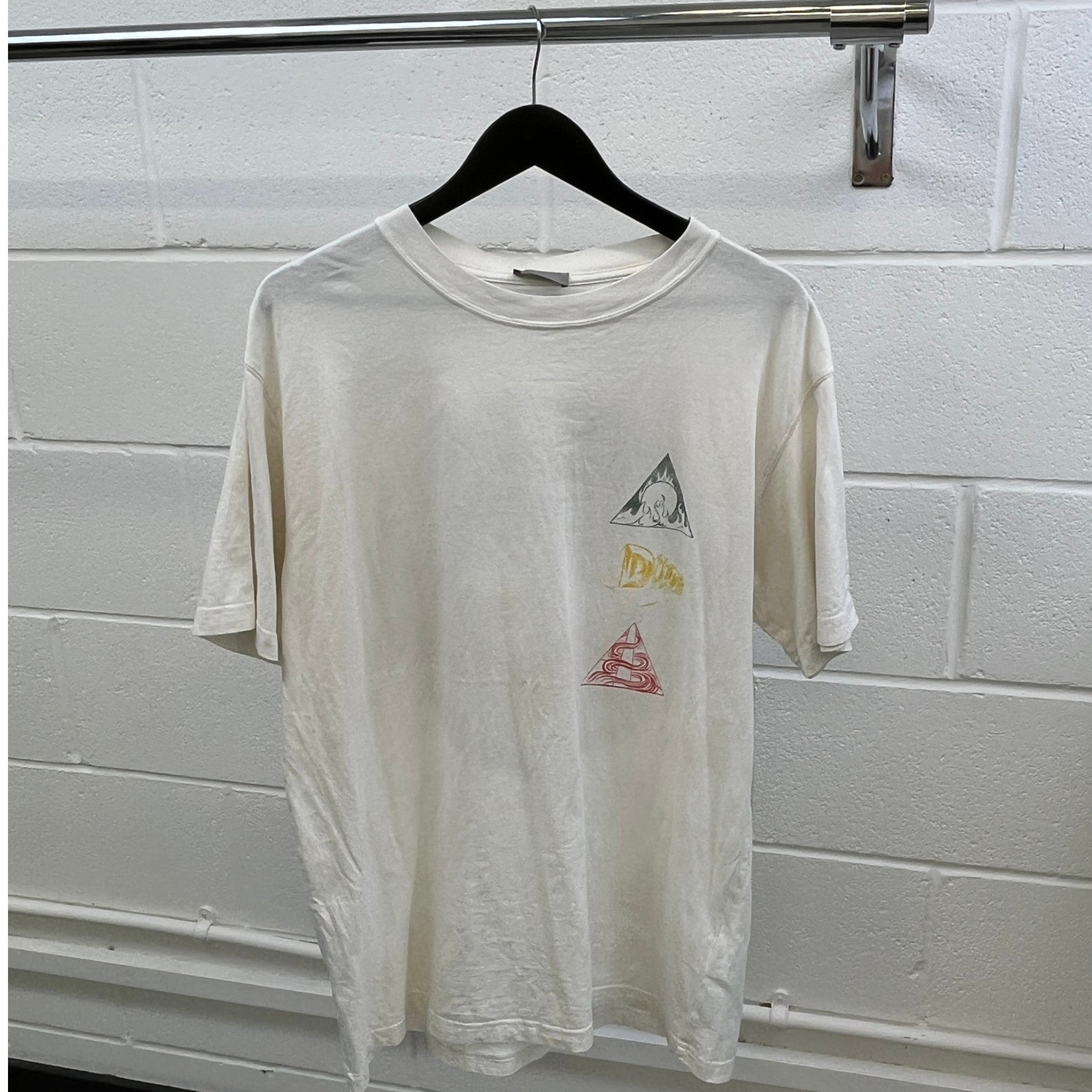 Men's Logo Print T-Shirt White Size L