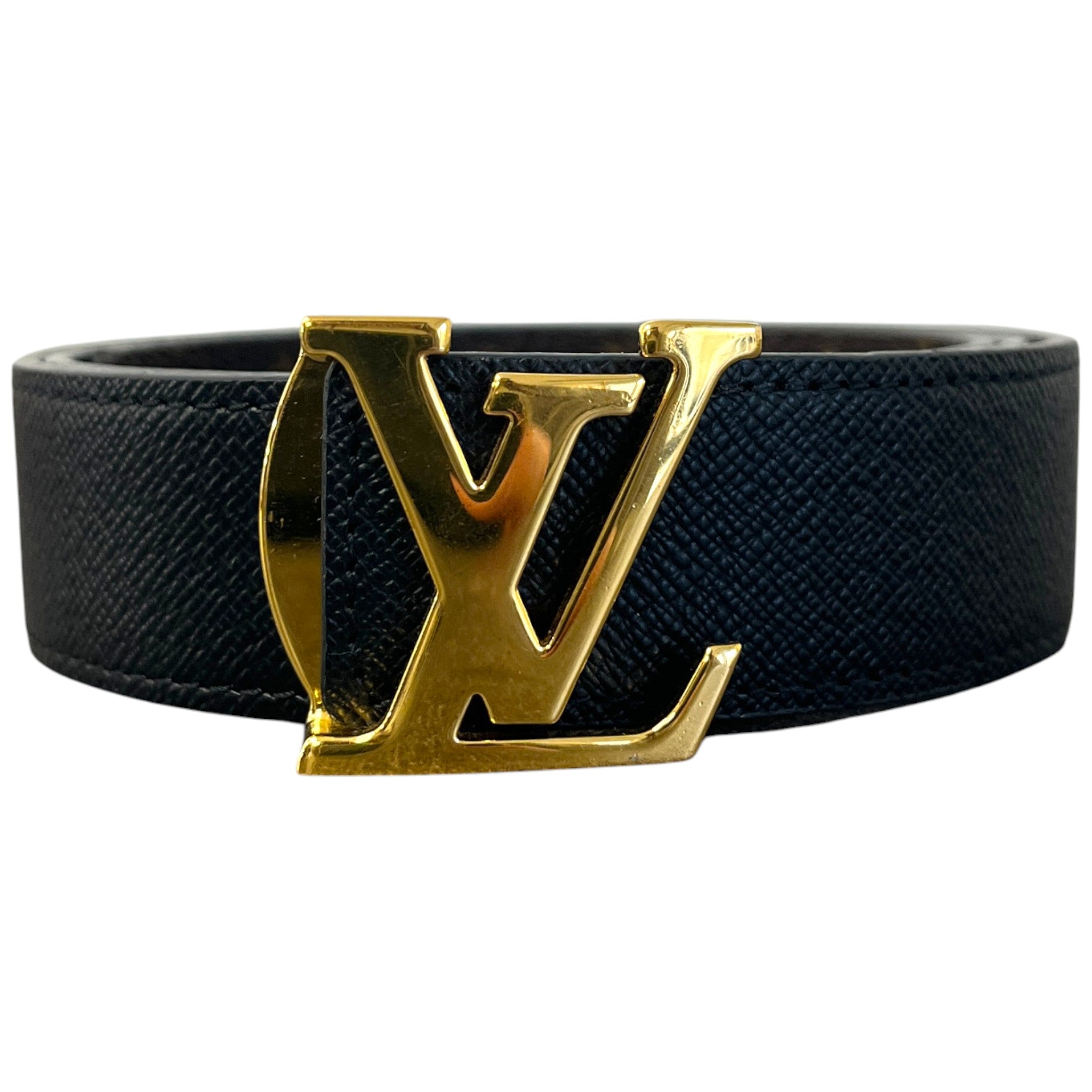 Women's Reversible Lv Initials Belt Black Size Waist 30"