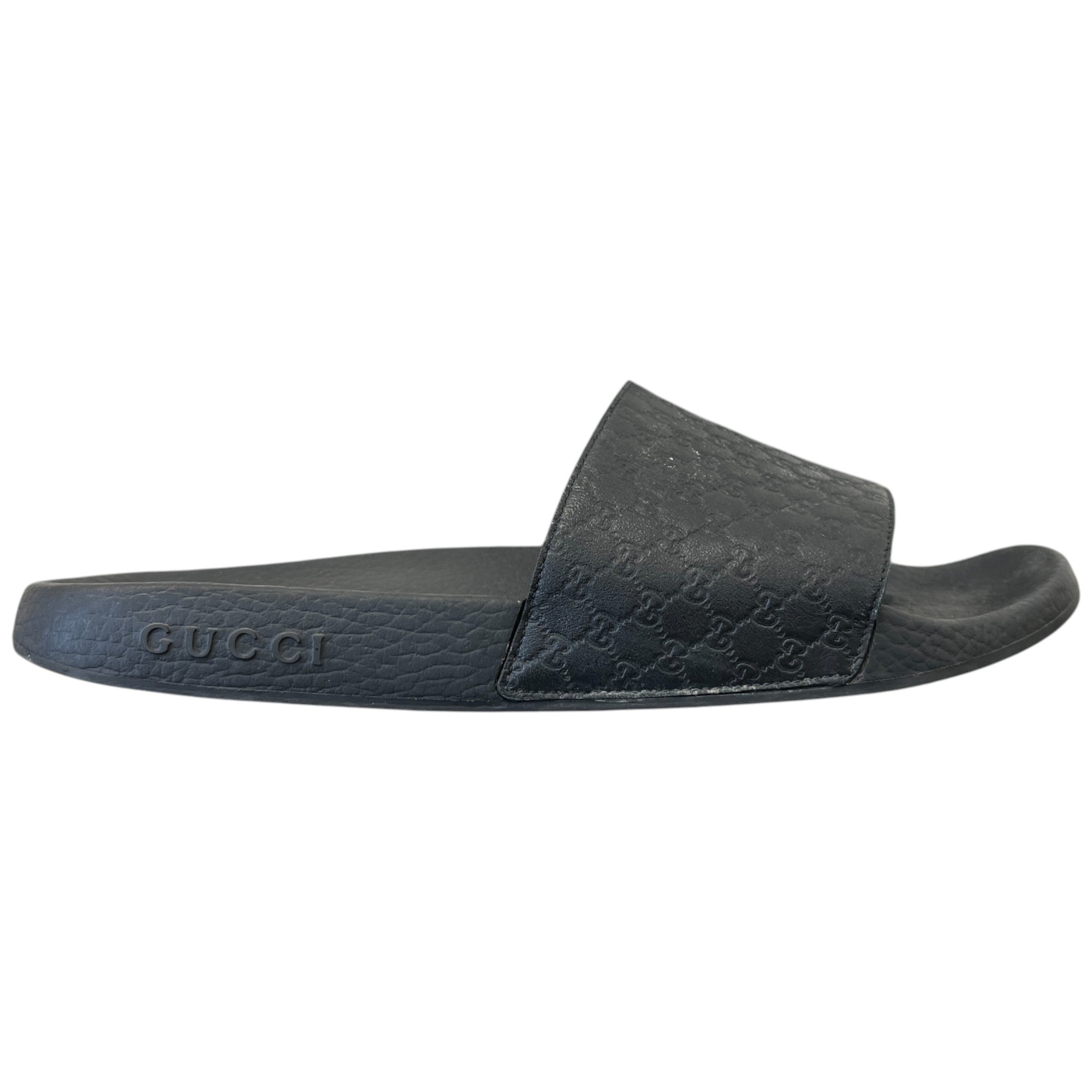 Men's Gg Embossed Logo Slides Black Size EU 41 / UK 7