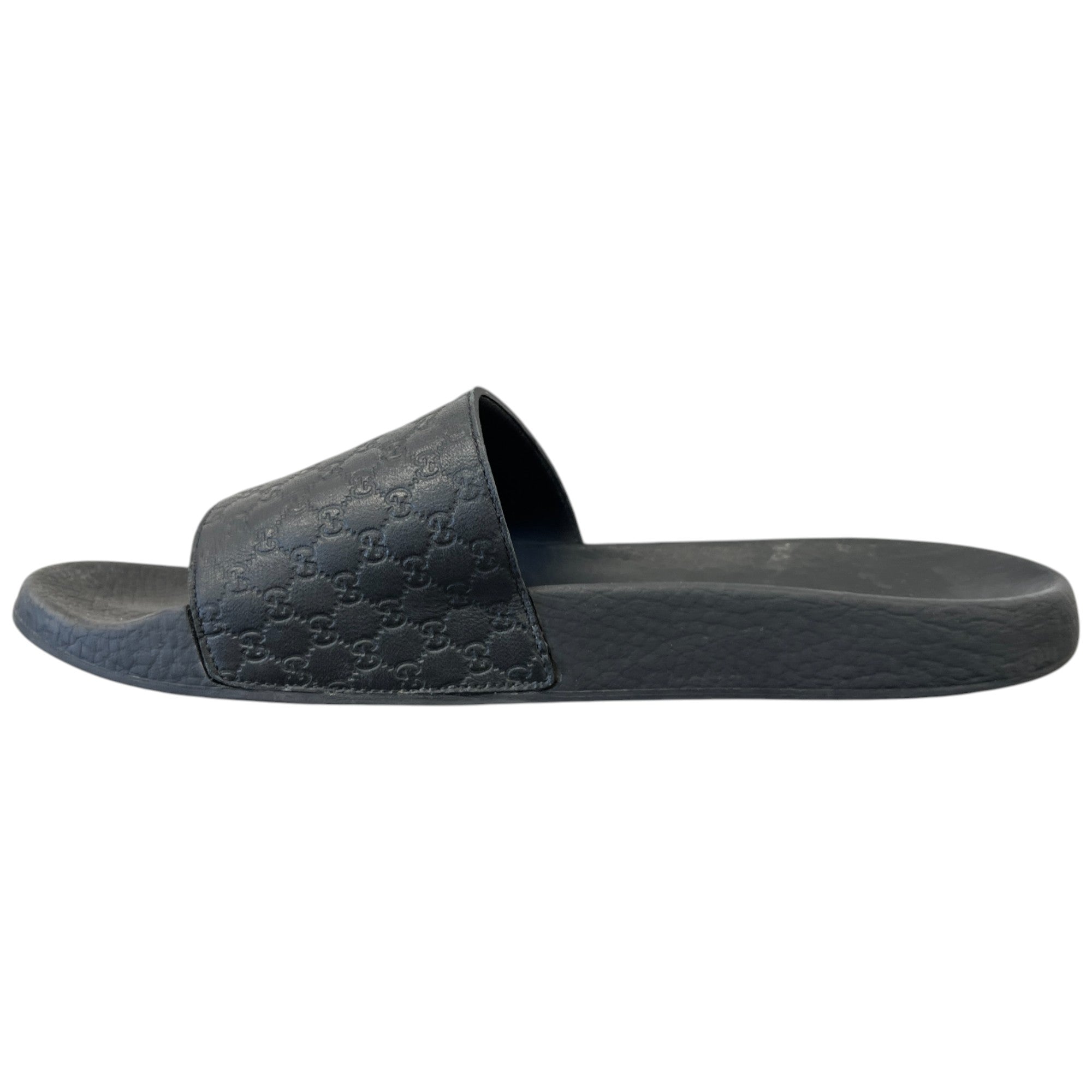 Men's Gg Embossed Logo Slides Black Size EU 41 / UK 7