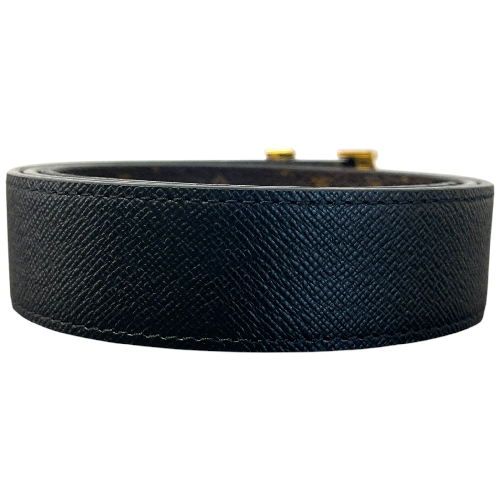 Women's Reversible Lv Initials Belt Black Size Waist 30"