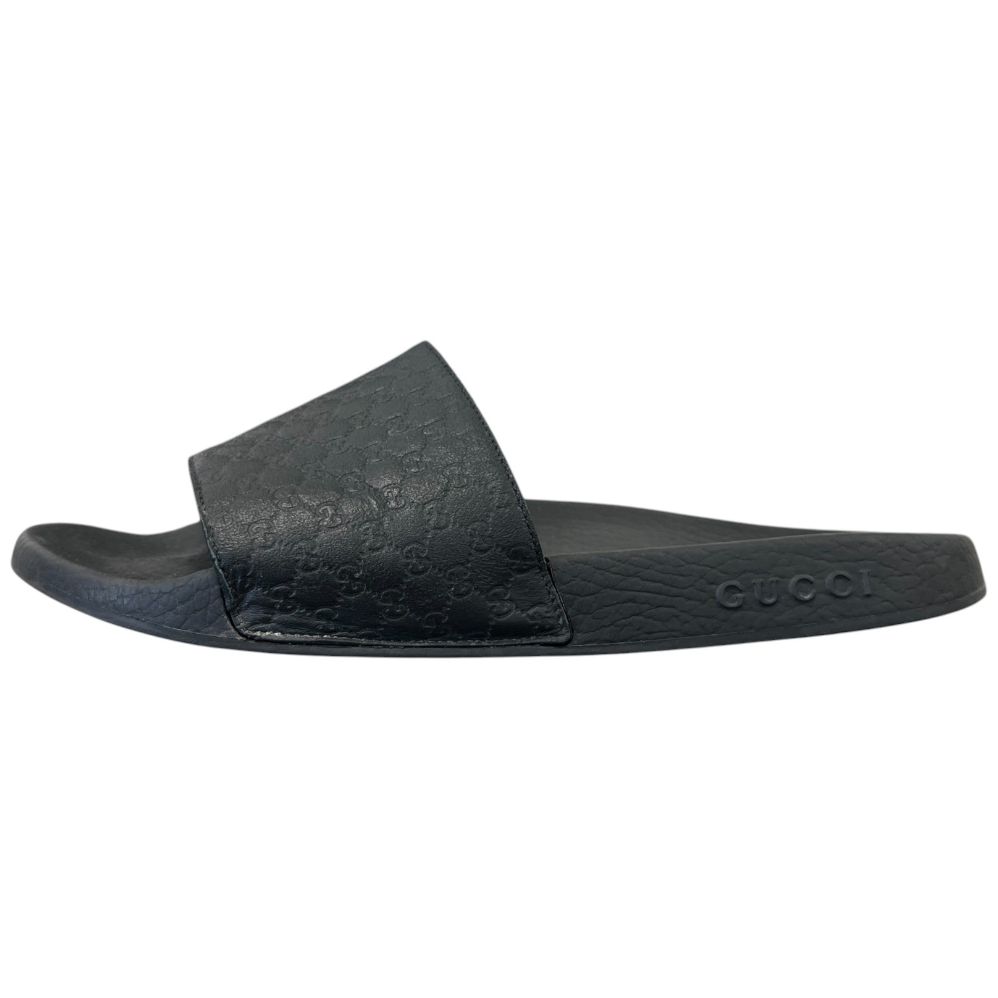 Men's Gg Embossed Logo Slides Black Size EU 41 / UK 7