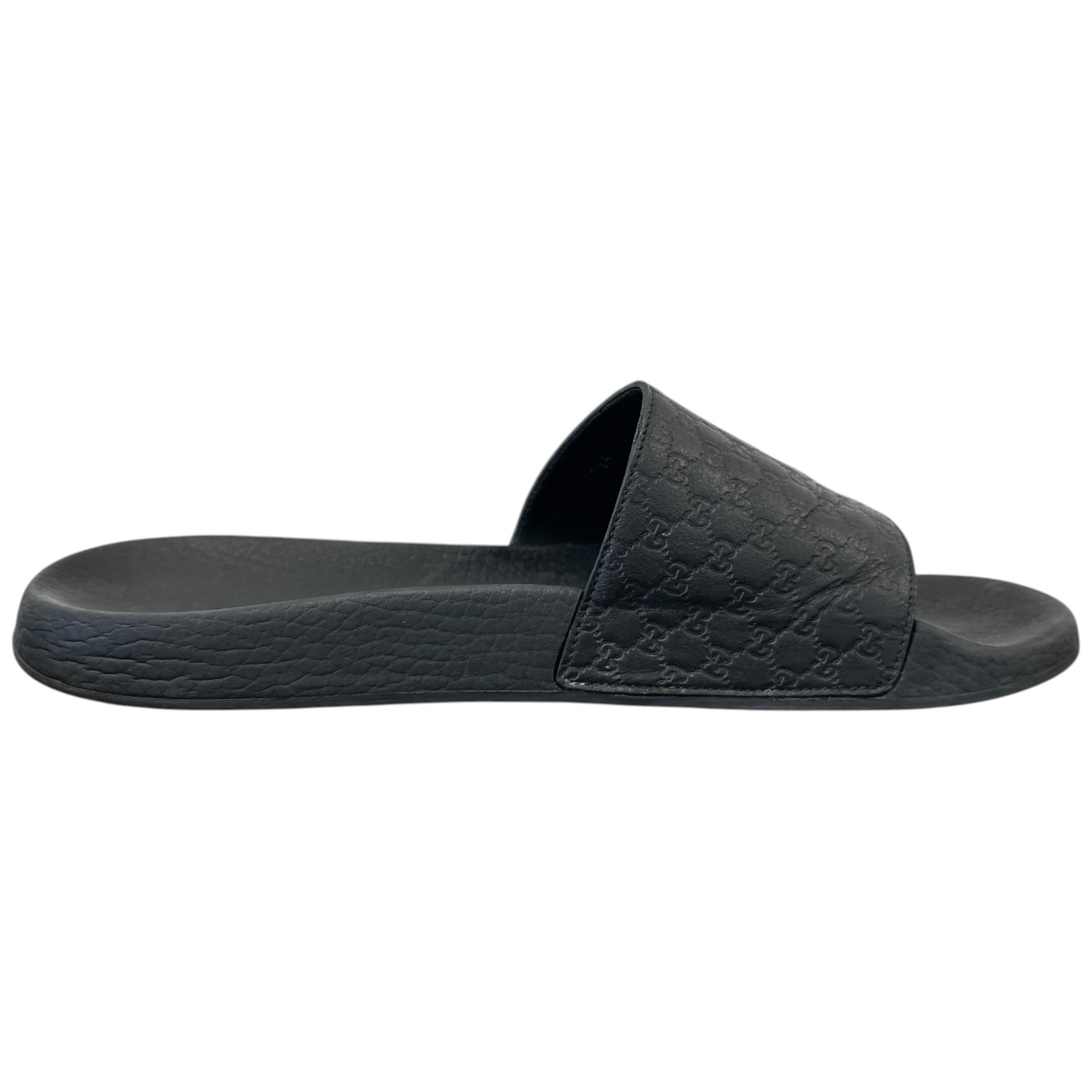 Men's Gg Embossed Logo Slides Black Size EU 41 / UK 7