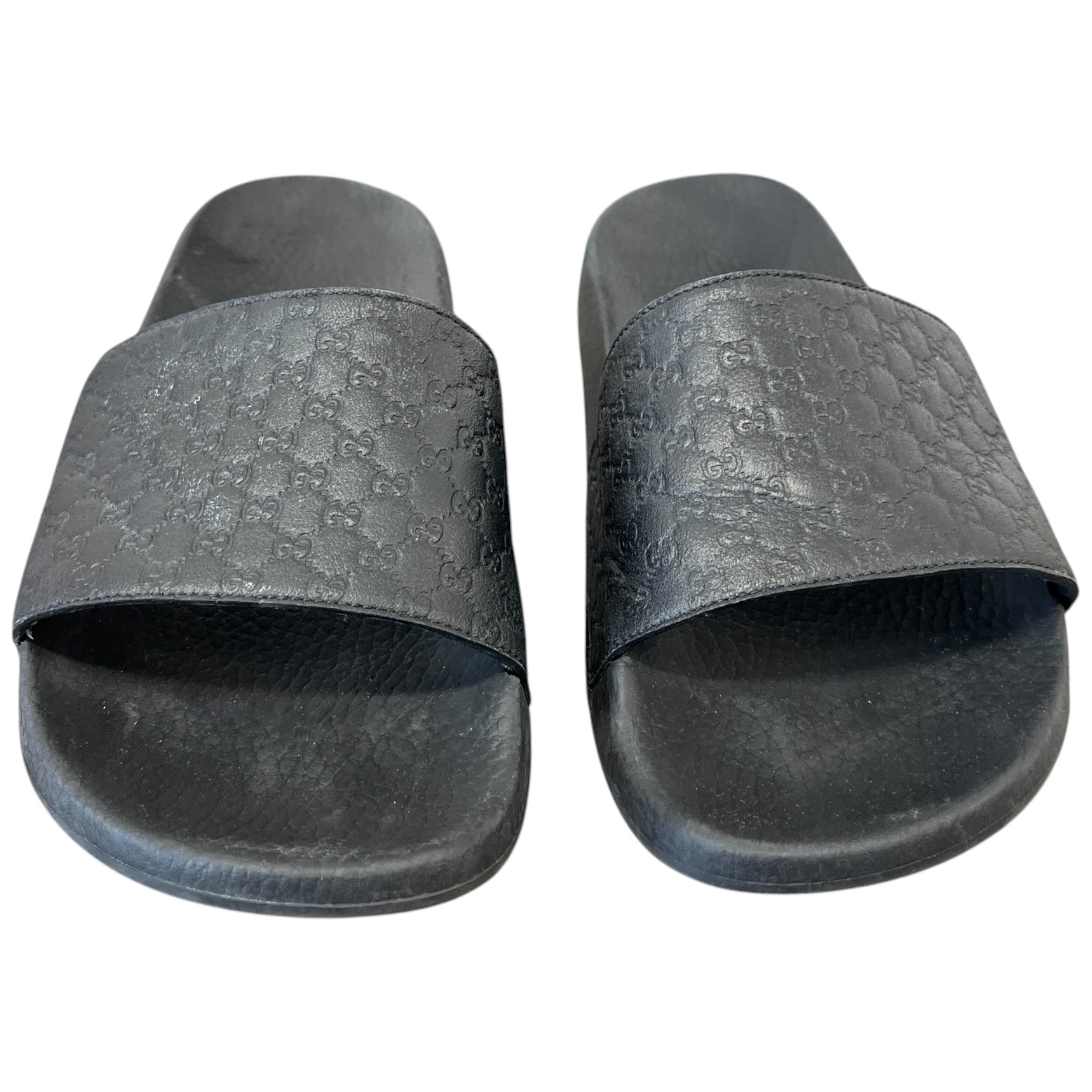 Men's Gg Embossed Logo Slides Black Size EU 41 / UK 7
