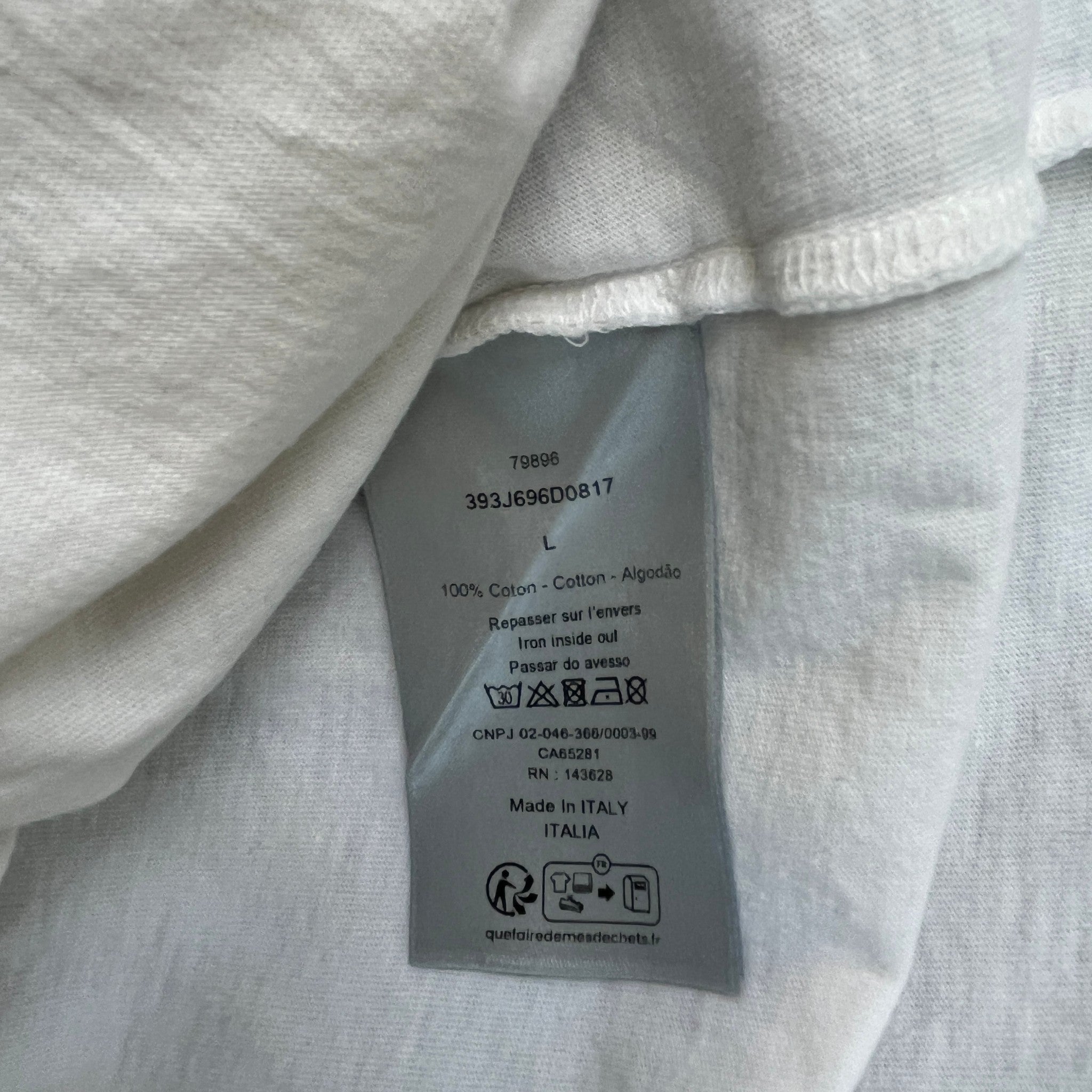 Men's Logo Print T-Shirt White Size L