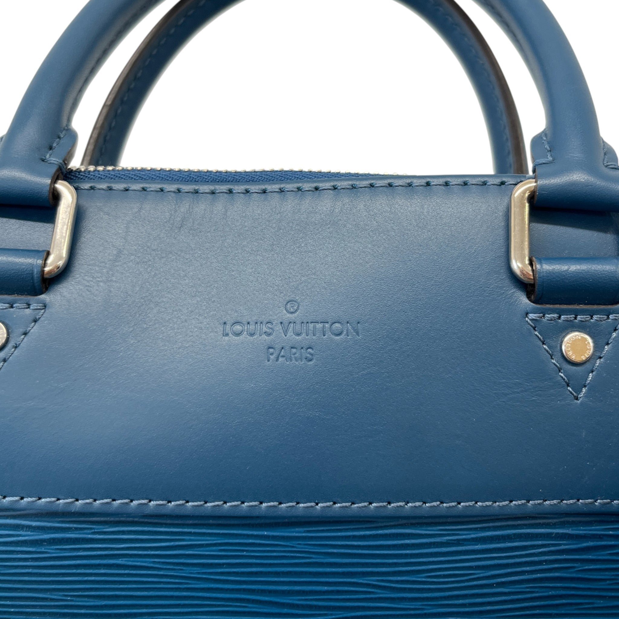 Men's Epi Porte Documents Briefcase Bag Blue