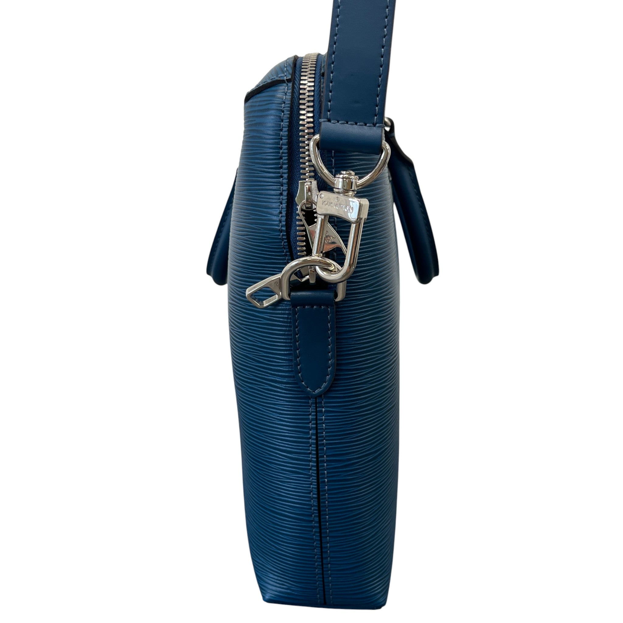 Men's Epi Porte Documents Briefcase Bag Blue