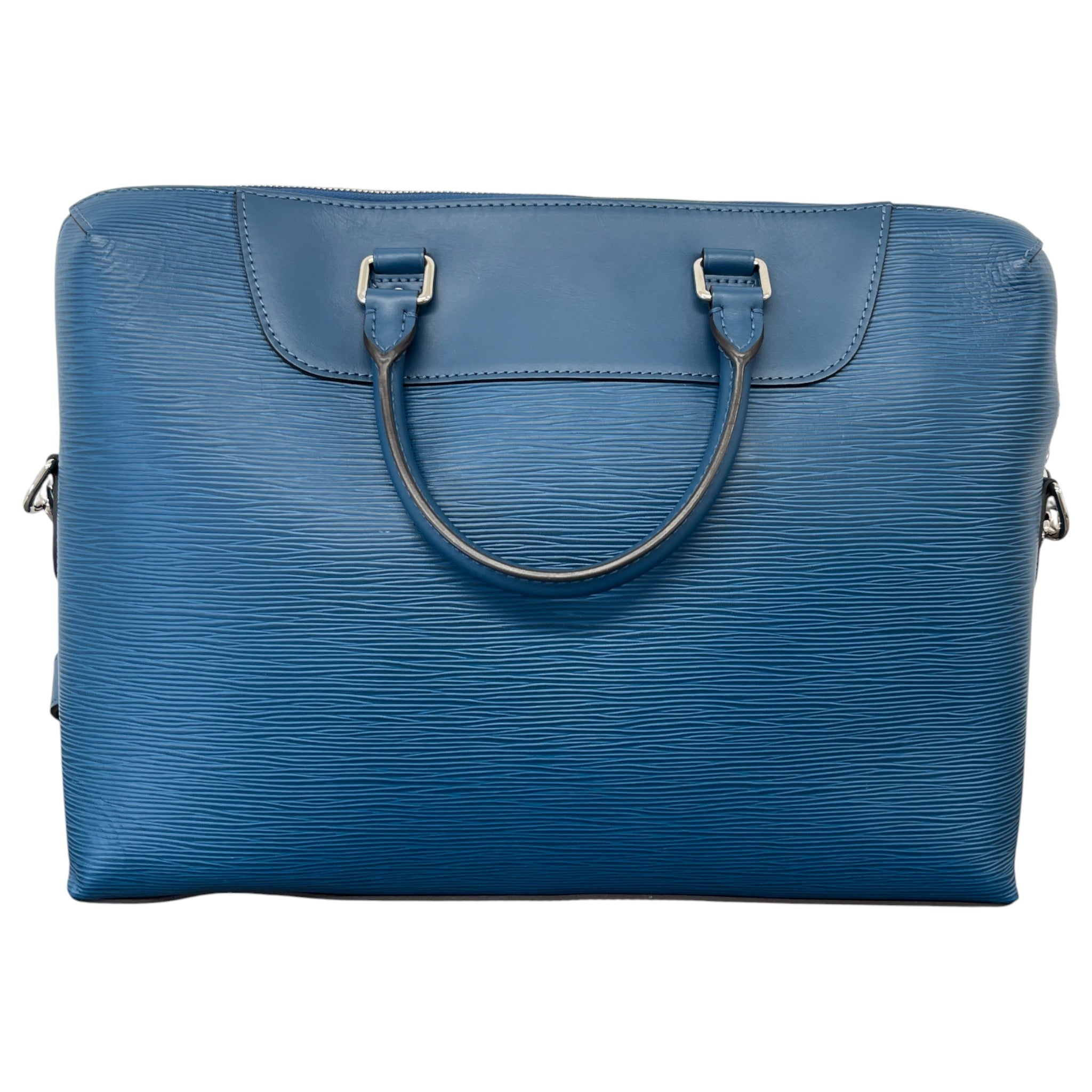 Men's Epi Porte Documents Briefcase Bag Blue
