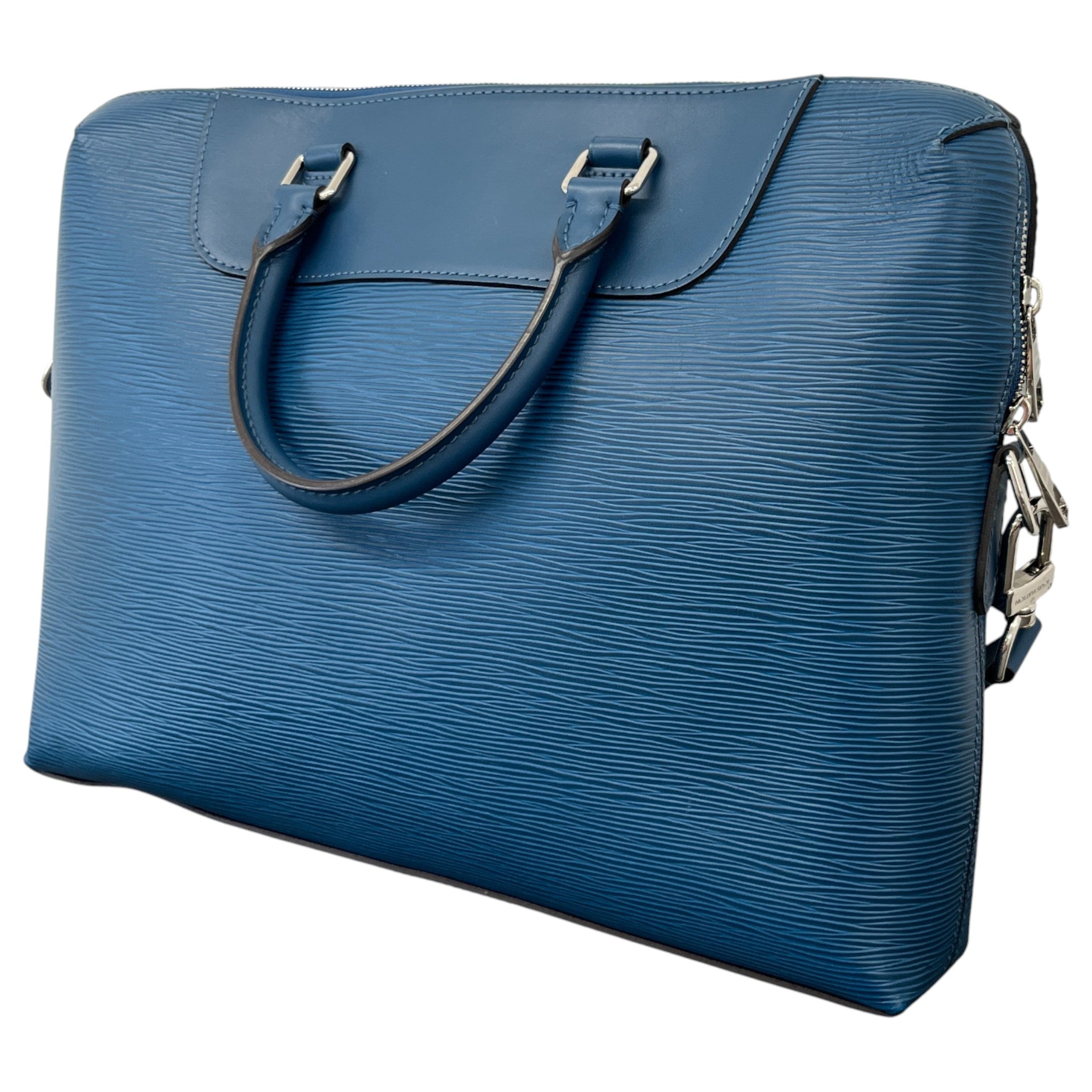 Men's Epi Porte Documents Briefcase Bag Blue