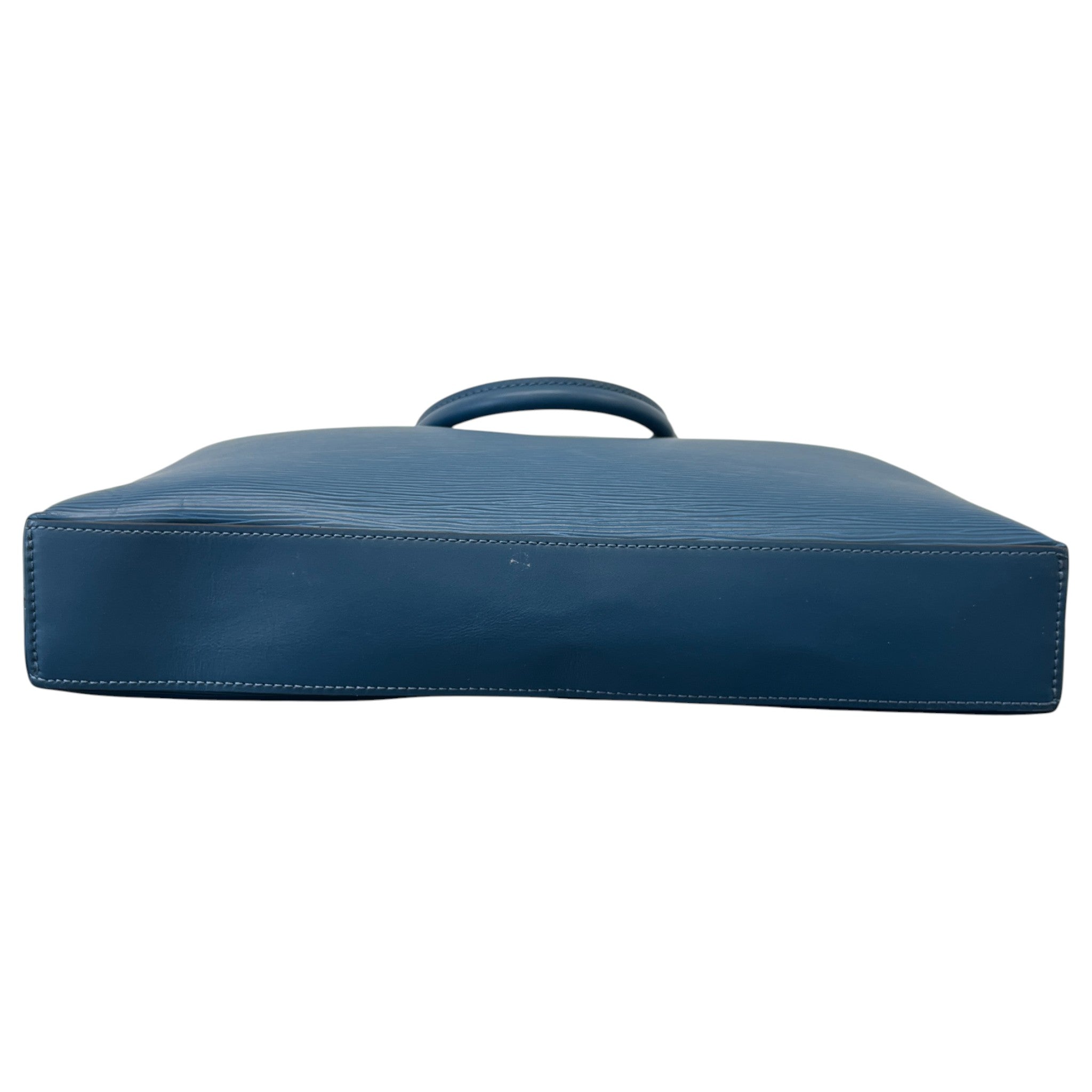 Men's Epi Porte Documents Briefcase Bag Blue