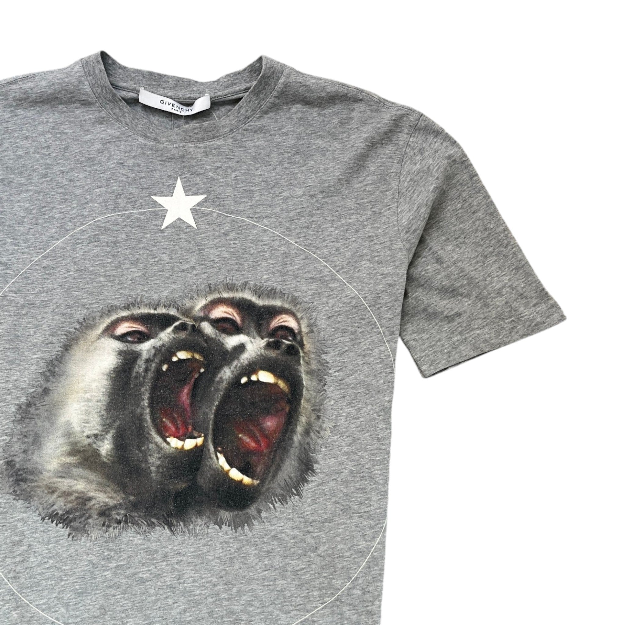Men's Monkey Brothers Print T-Shirt Grey Size S
