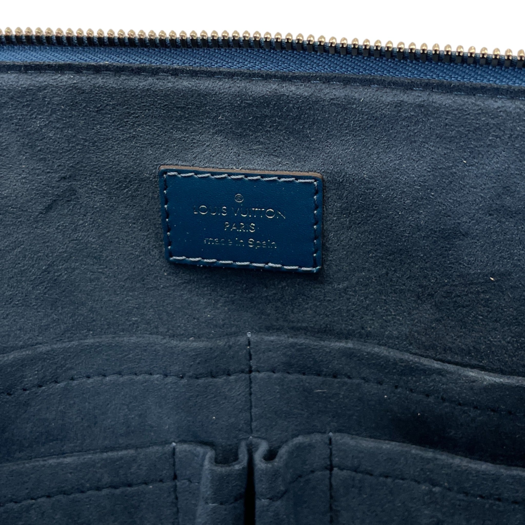 Men's Epi Porte Documents Briefcase Bag Blue