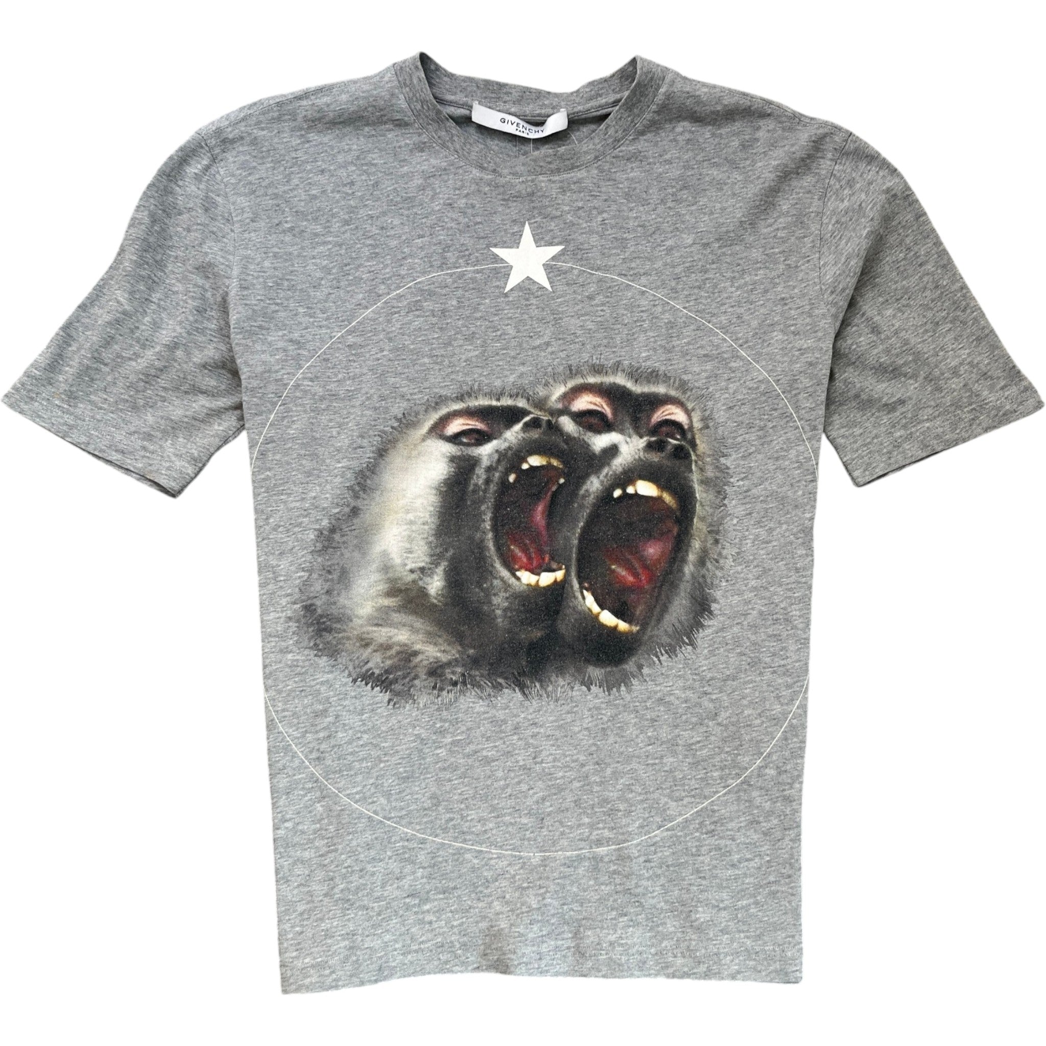 Men's Monkey Brothers Print T-Shirt Grey Size S