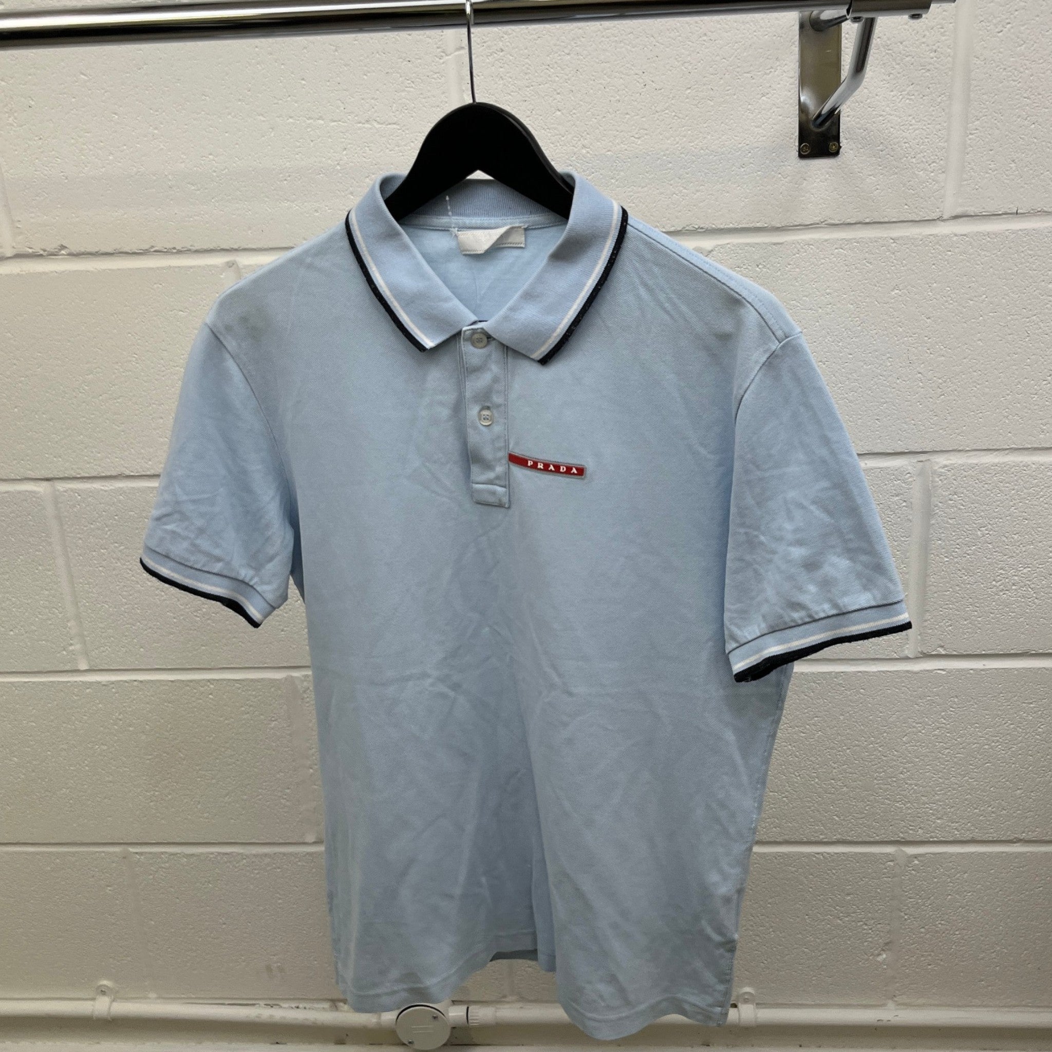 Men's Linear Rosa Polo Shirt Blue Size XL