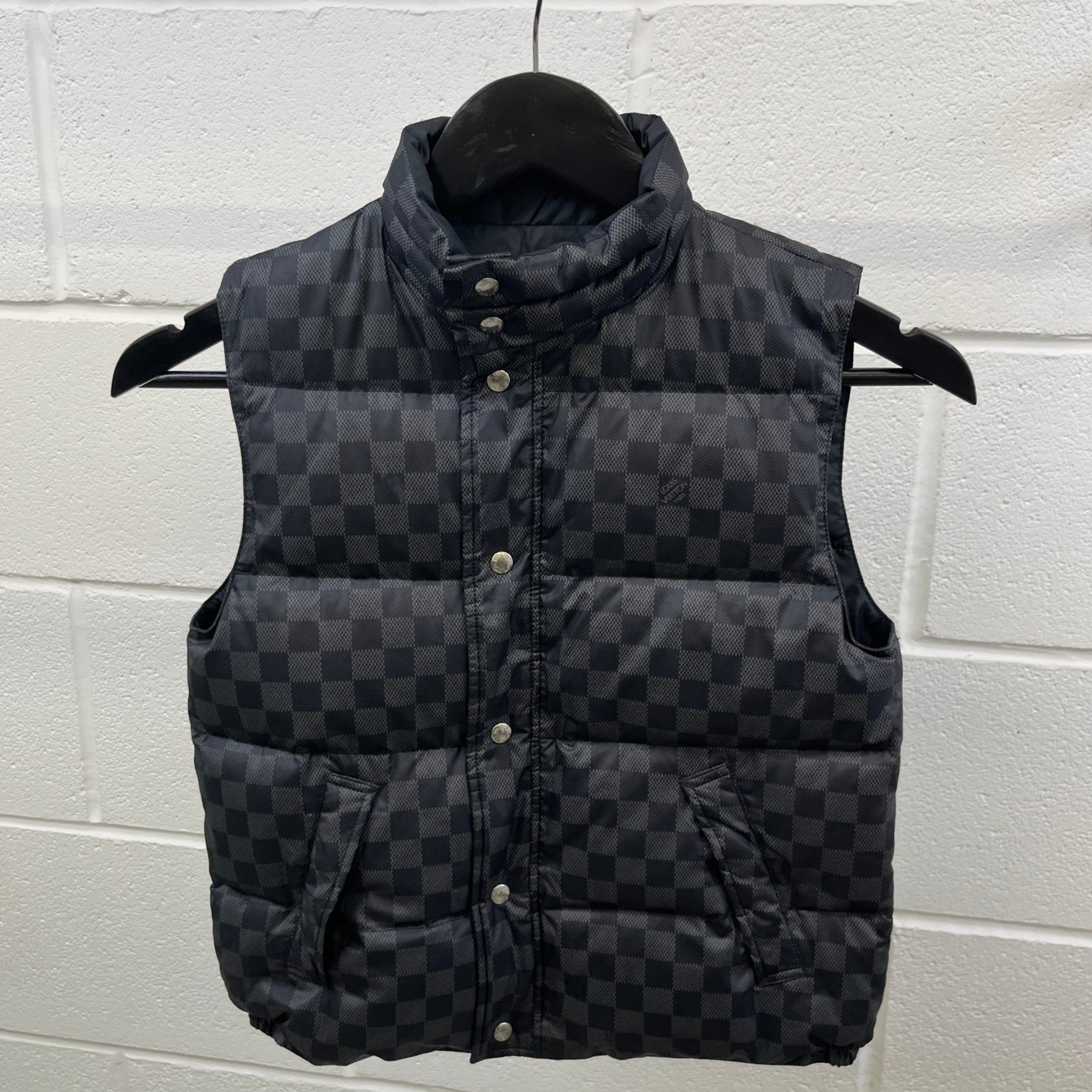 Men's Damier Graphite Boys Age 6 Reversible Gilet Black Size XXS