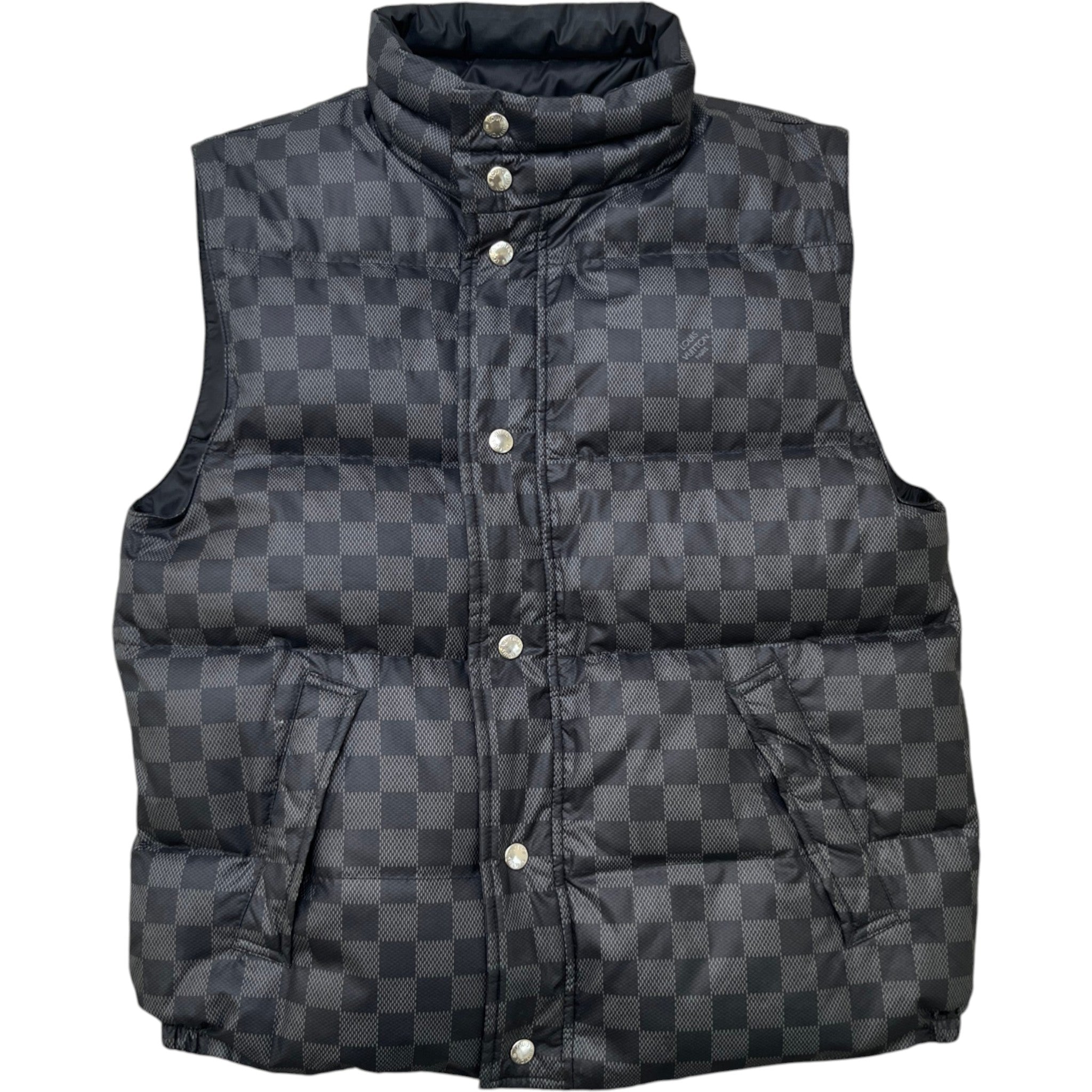 Men's Damier Graphite Boys Age 6 Reversible Gilet Black Size XXS