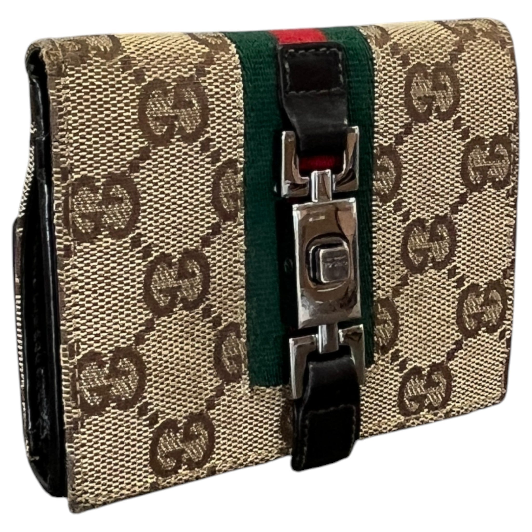 Women's Gg Canvas Web Stripe Purse Brown