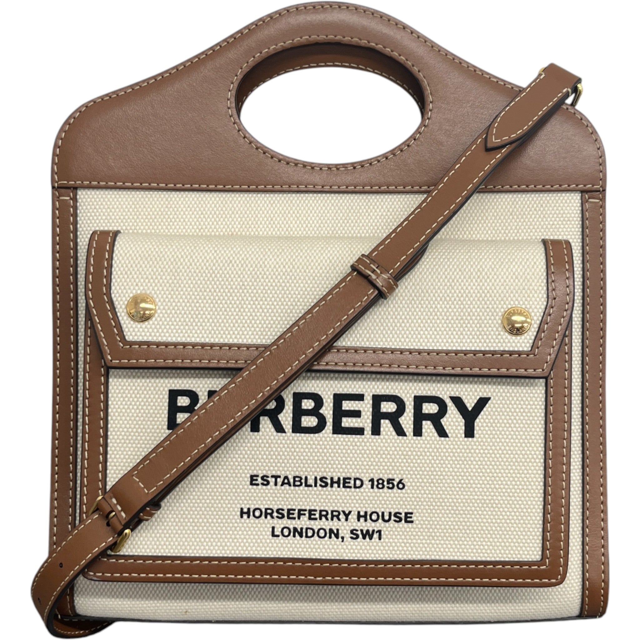 Women's Horseferry Motif Mini Pocket Bag Beige