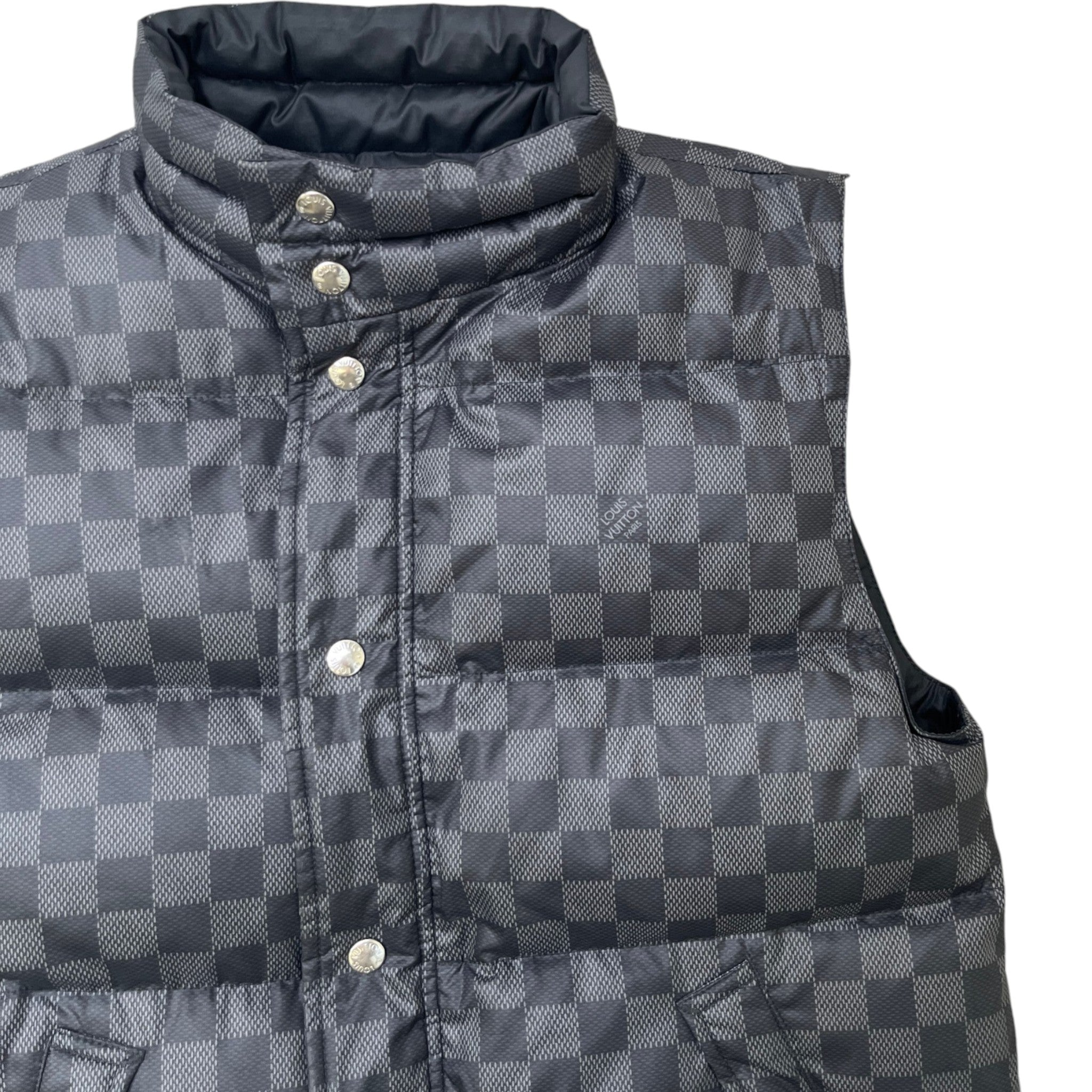 Men's Damier Graphite Boys Age 6 Reversible Gilet Black Size XXS