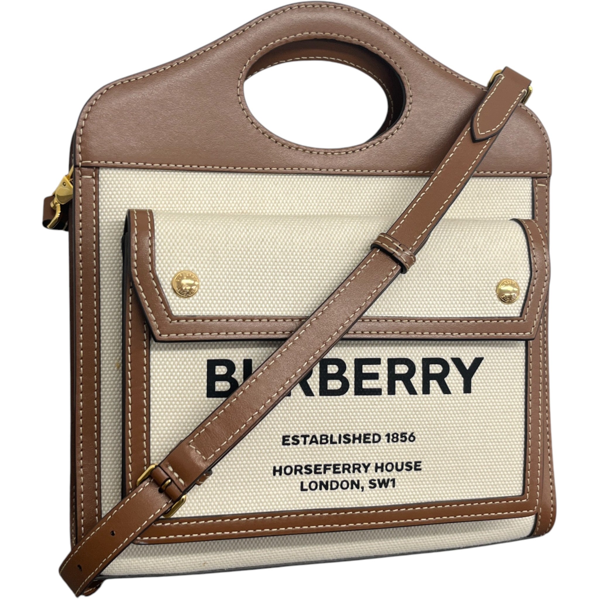 Women's Horseferry Motif Mini Pocket Bag Beige