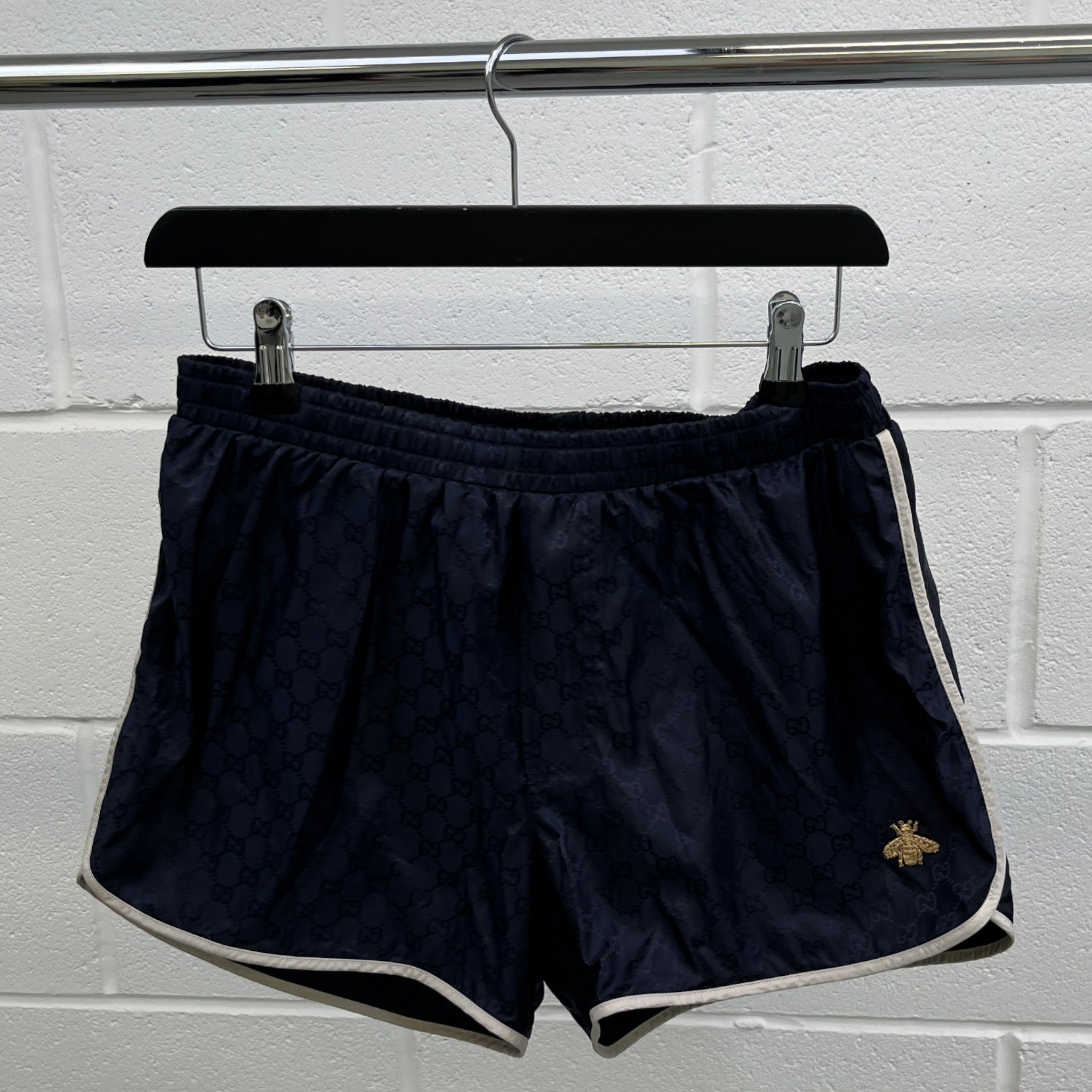 Men's Gg Monogram Swim Shorts Blue Size W30 / IT 46