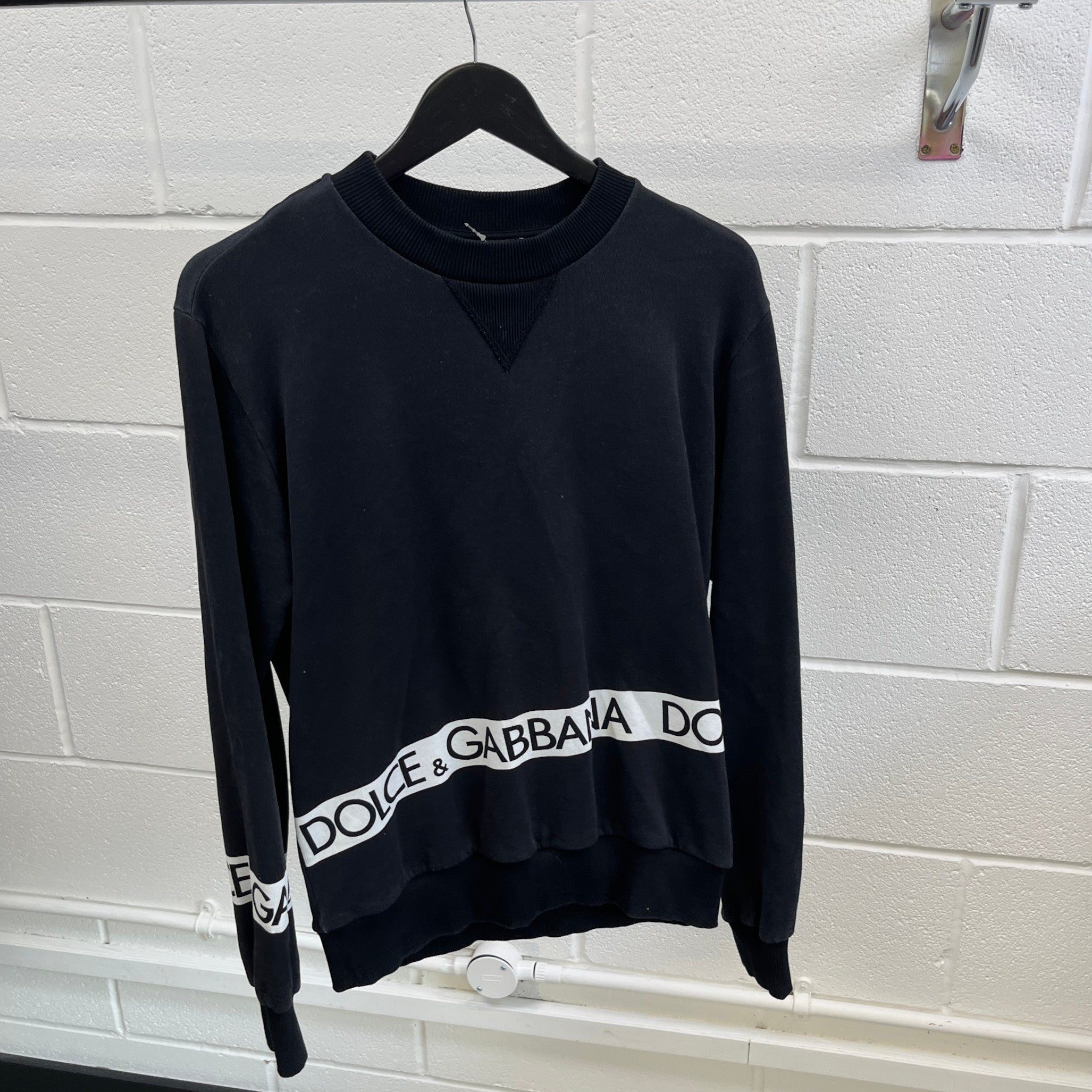 Men's Tape Logo Sweatshirt Navy Size IT 48 / UK M