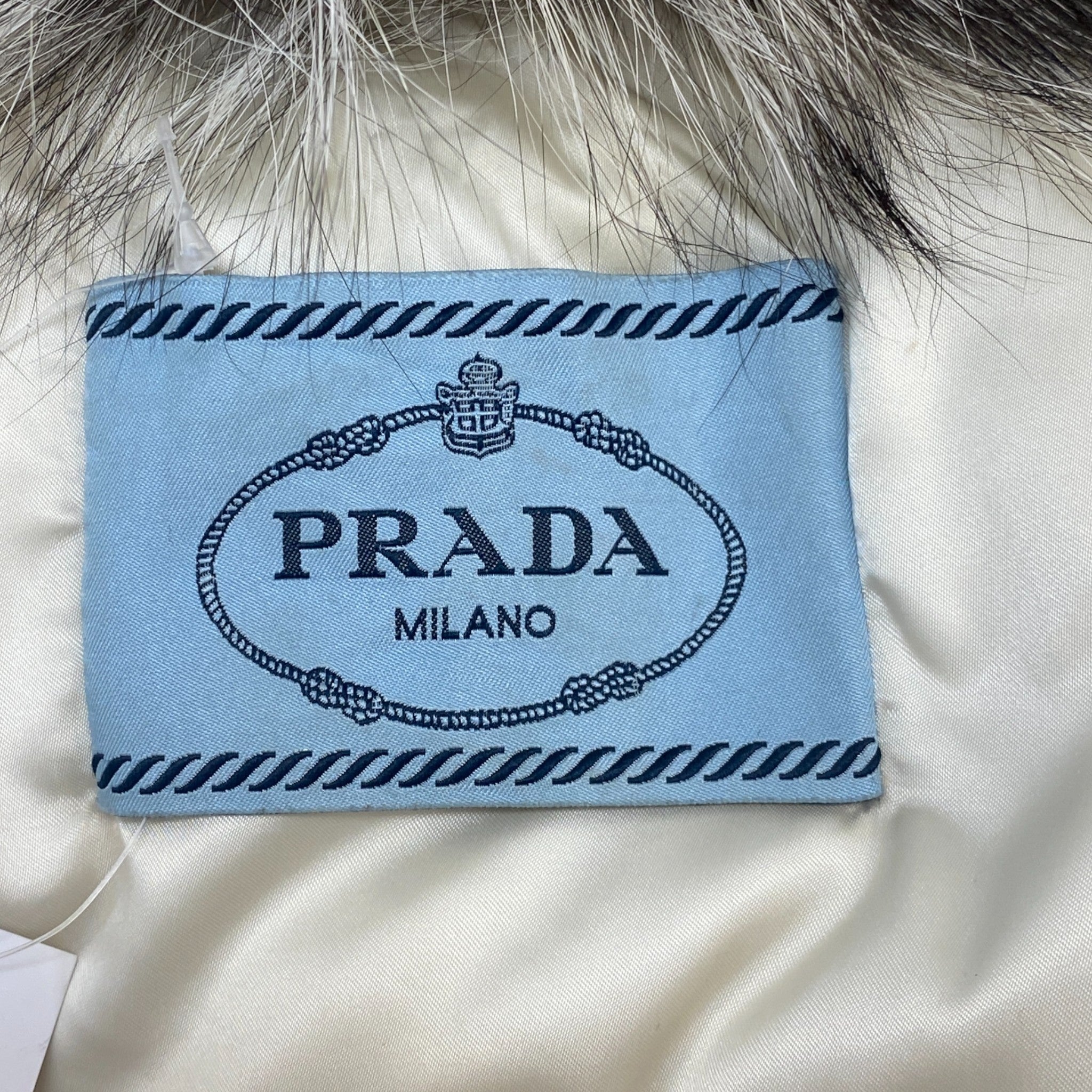 Women's Plaque Logo Down Jacket Grey Size 3 / UK 14