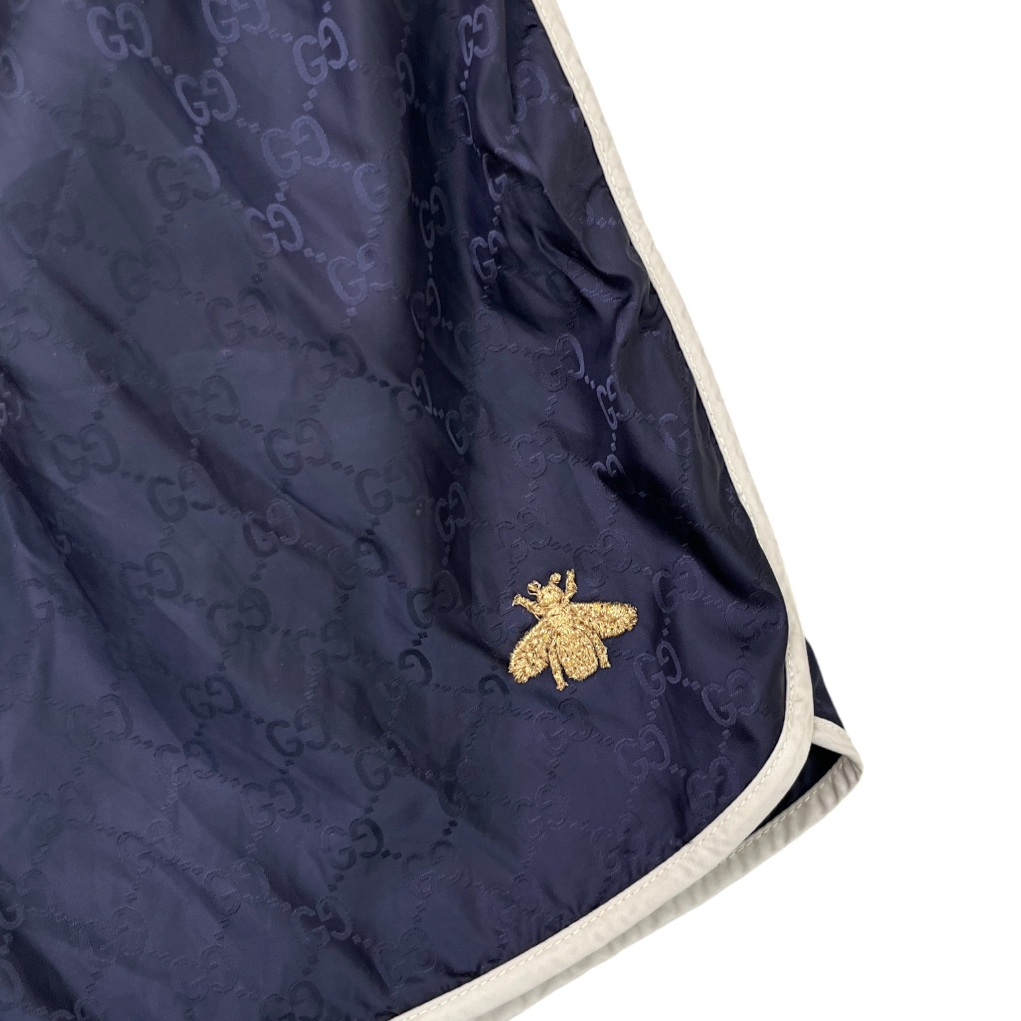 Men's Gg Monogram Swim Shorts Blue Size W30 / IT 46