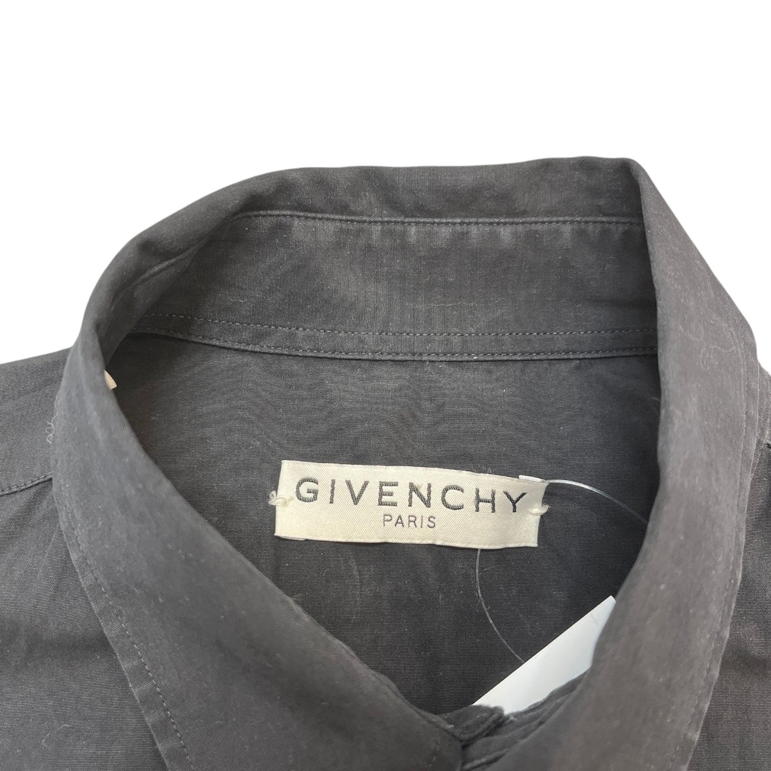 Men's Embroidered Logo Long Sleeve Shirt Black Size S