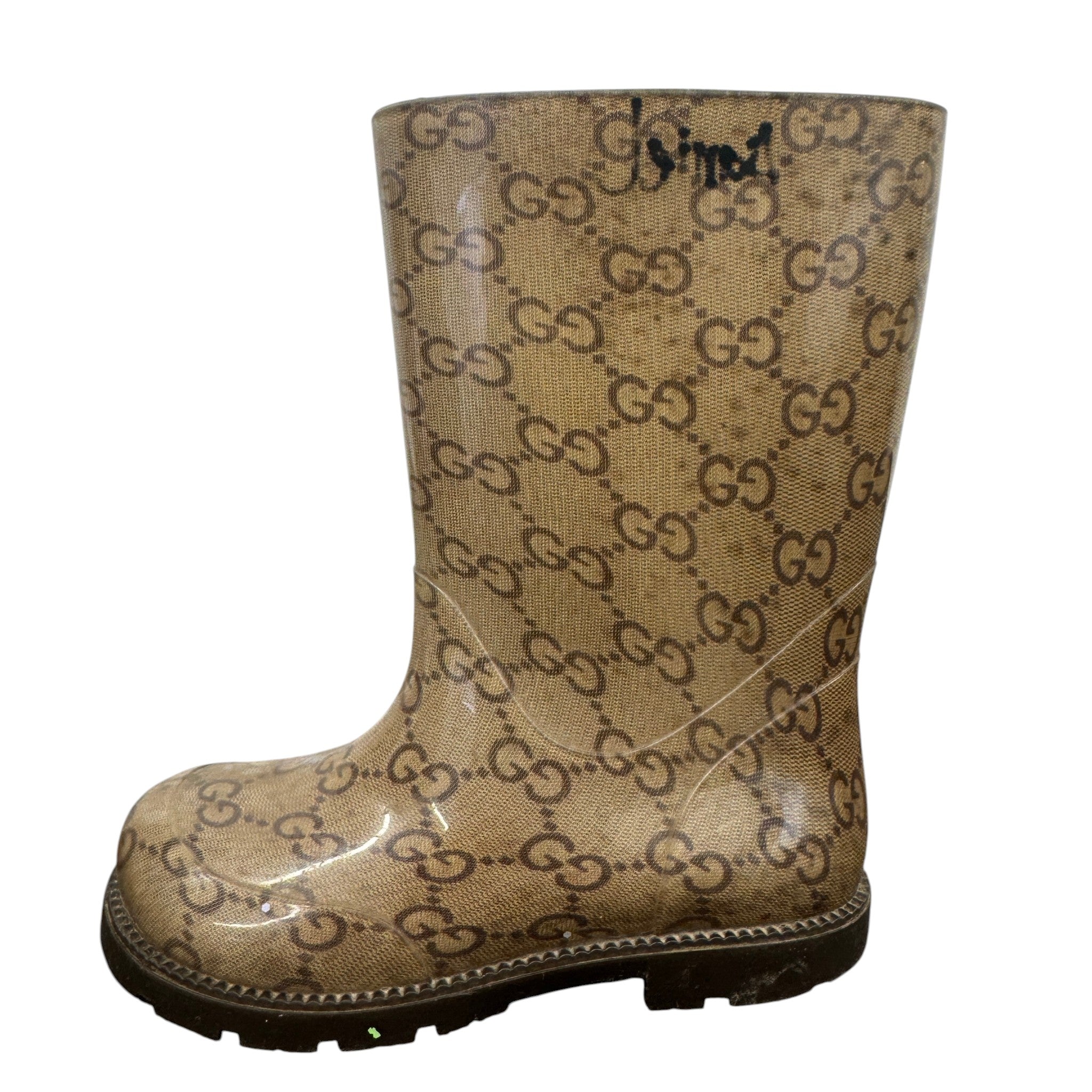 Women's Gg Supreme Kids Size 25 Wellies Beige Size EU 34 / UK 1