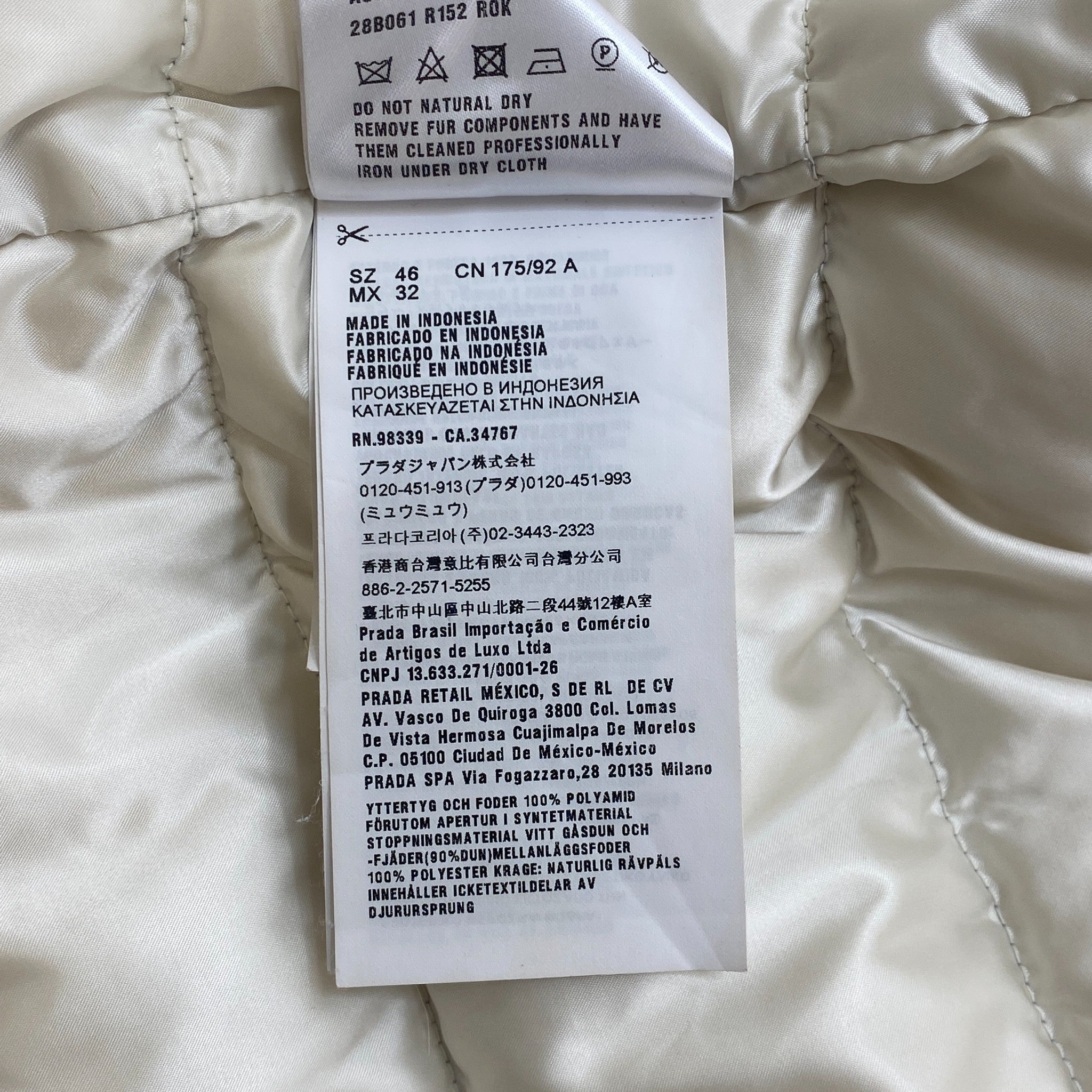 Women's Plaque Logo Down Jacket Grey Size 3 / UK 14