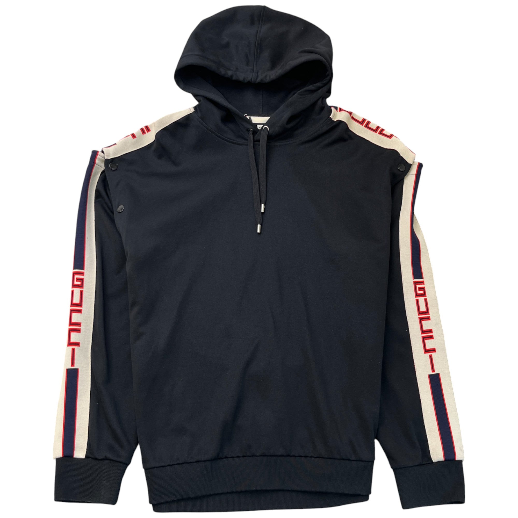 Men's Logo Stripe Hoodie Black Size L