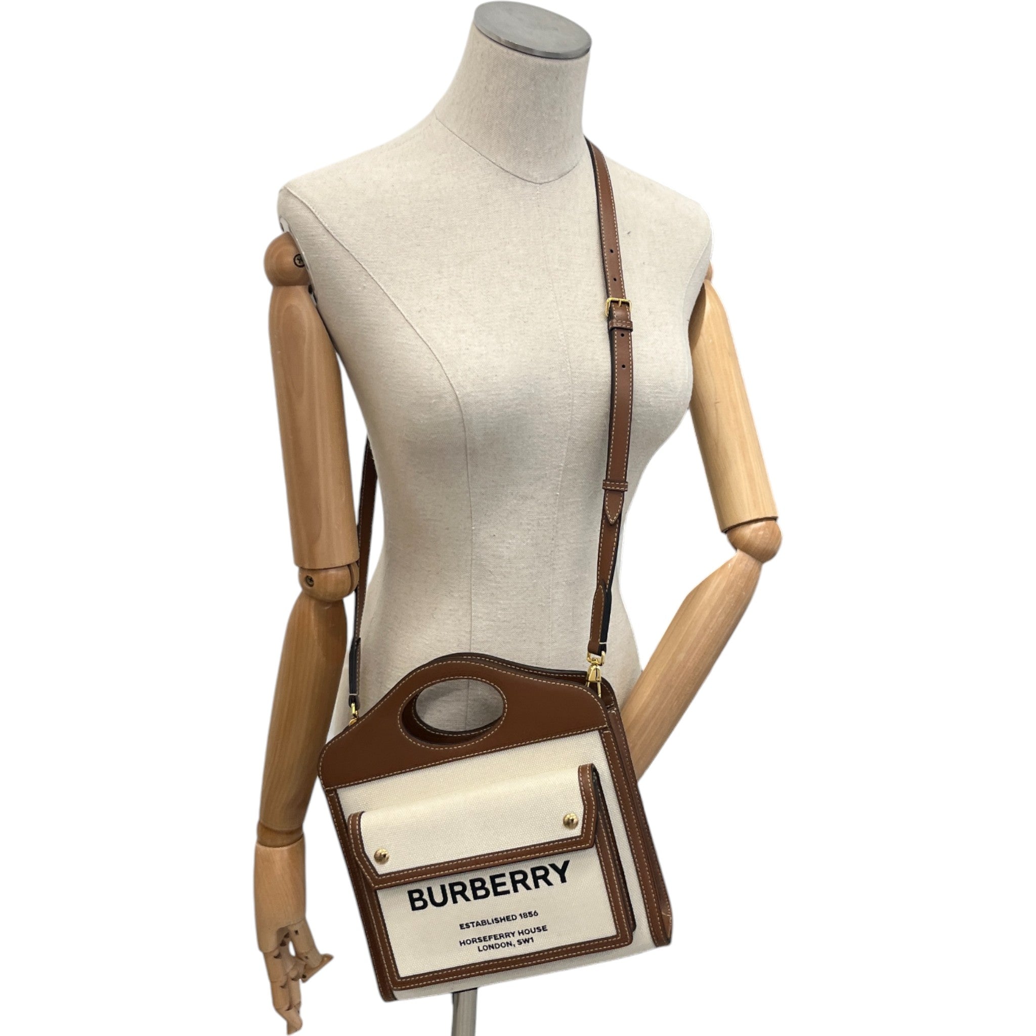 Women's Horseferry Motif Mini Pocket Bag Beige