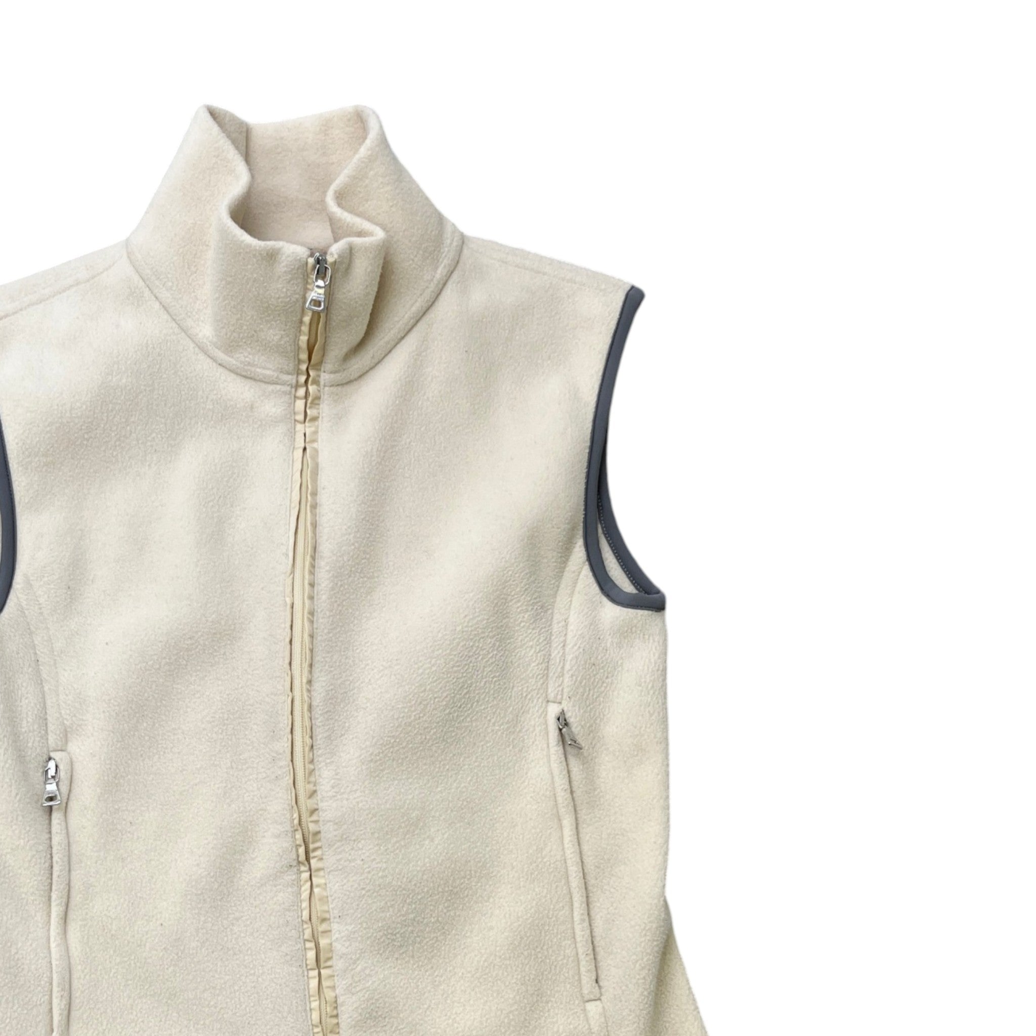 Women's Plaque Logo Gilet Beige Size M