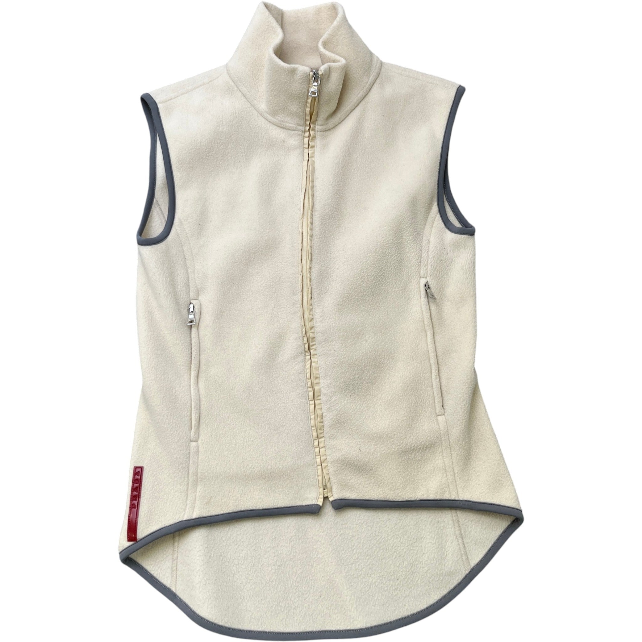 Women's Plaque Logo Gilet Beige Size M