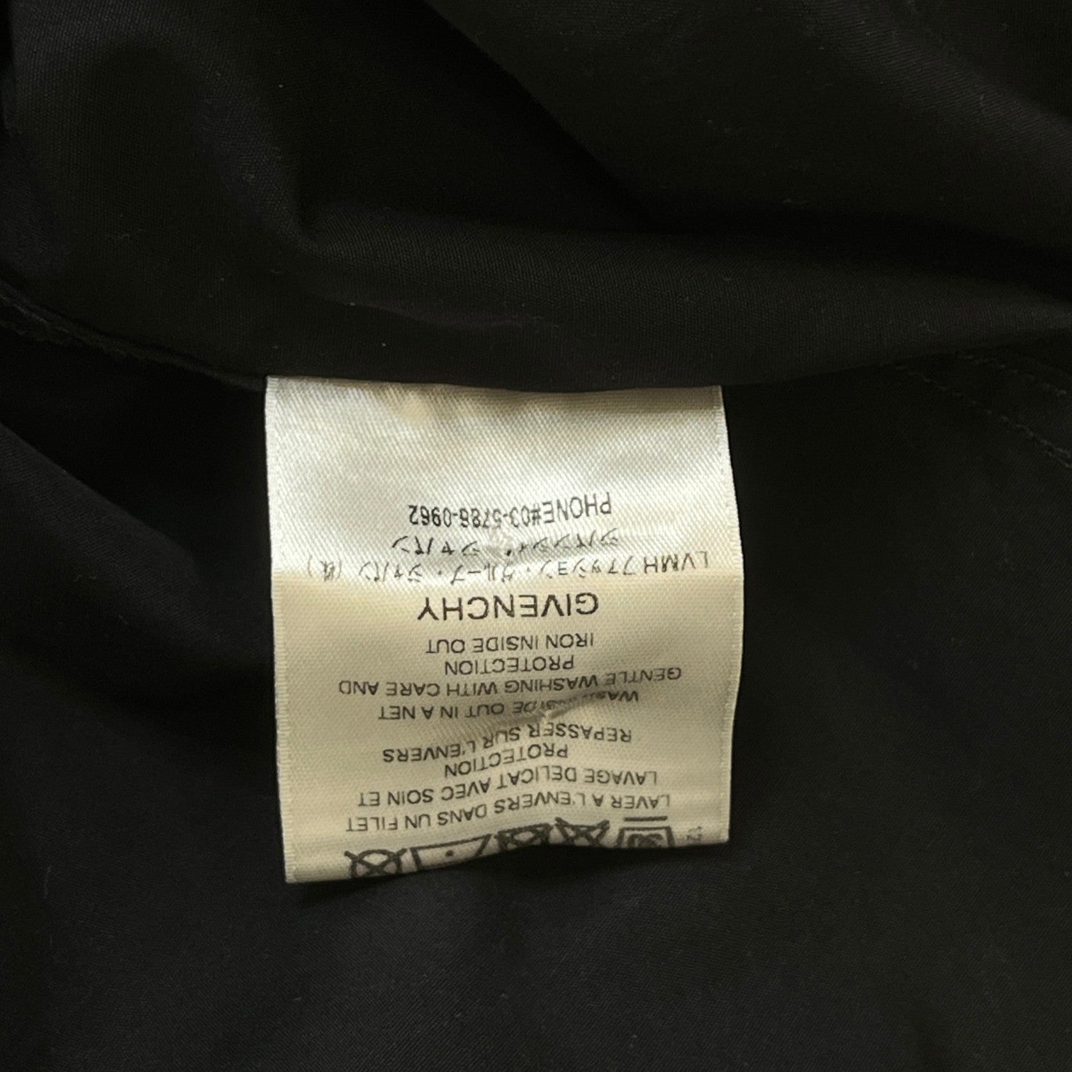 Men's Embroidered Logo Long Sleeve Shirt Black Size S