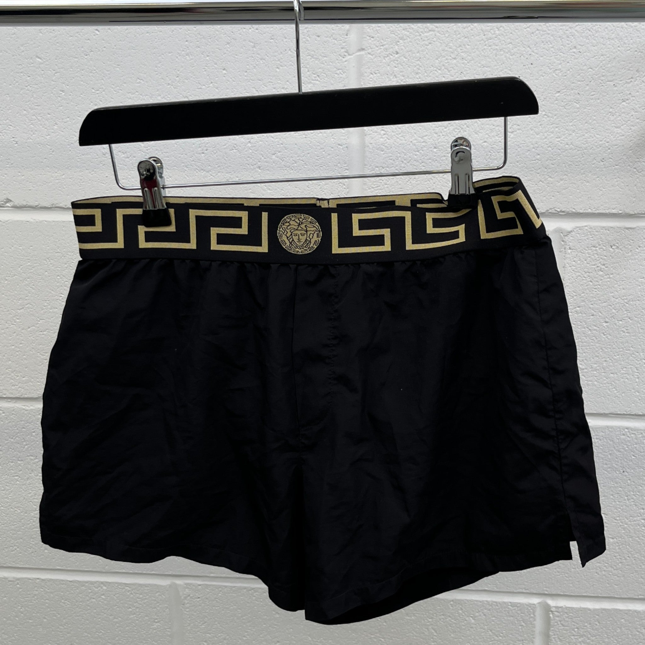 Men's Greca Boarder Swim Shorts Black Size W28 / IT 44