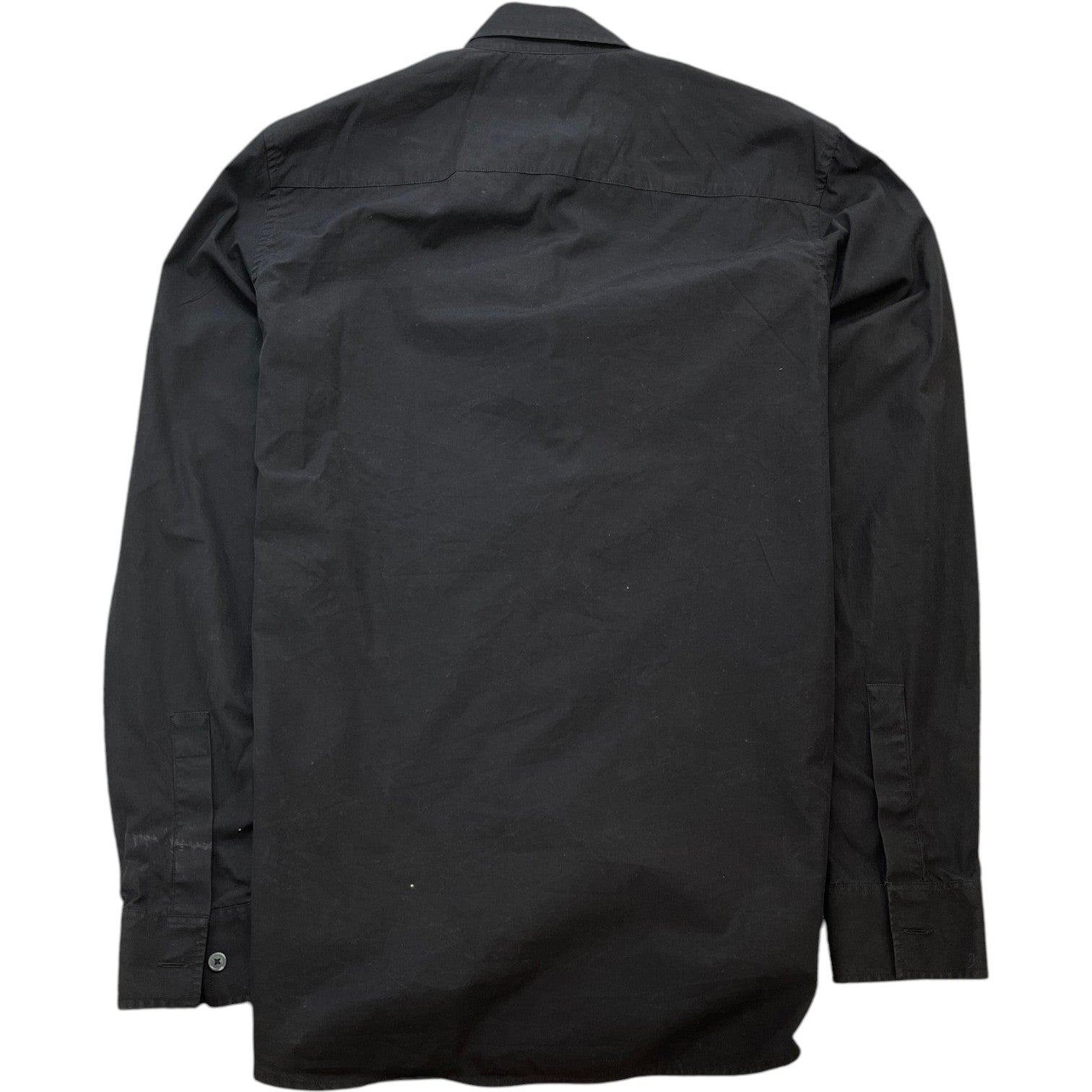 Men's Embroidered Logo Long Sleeve Shirt Black Size S