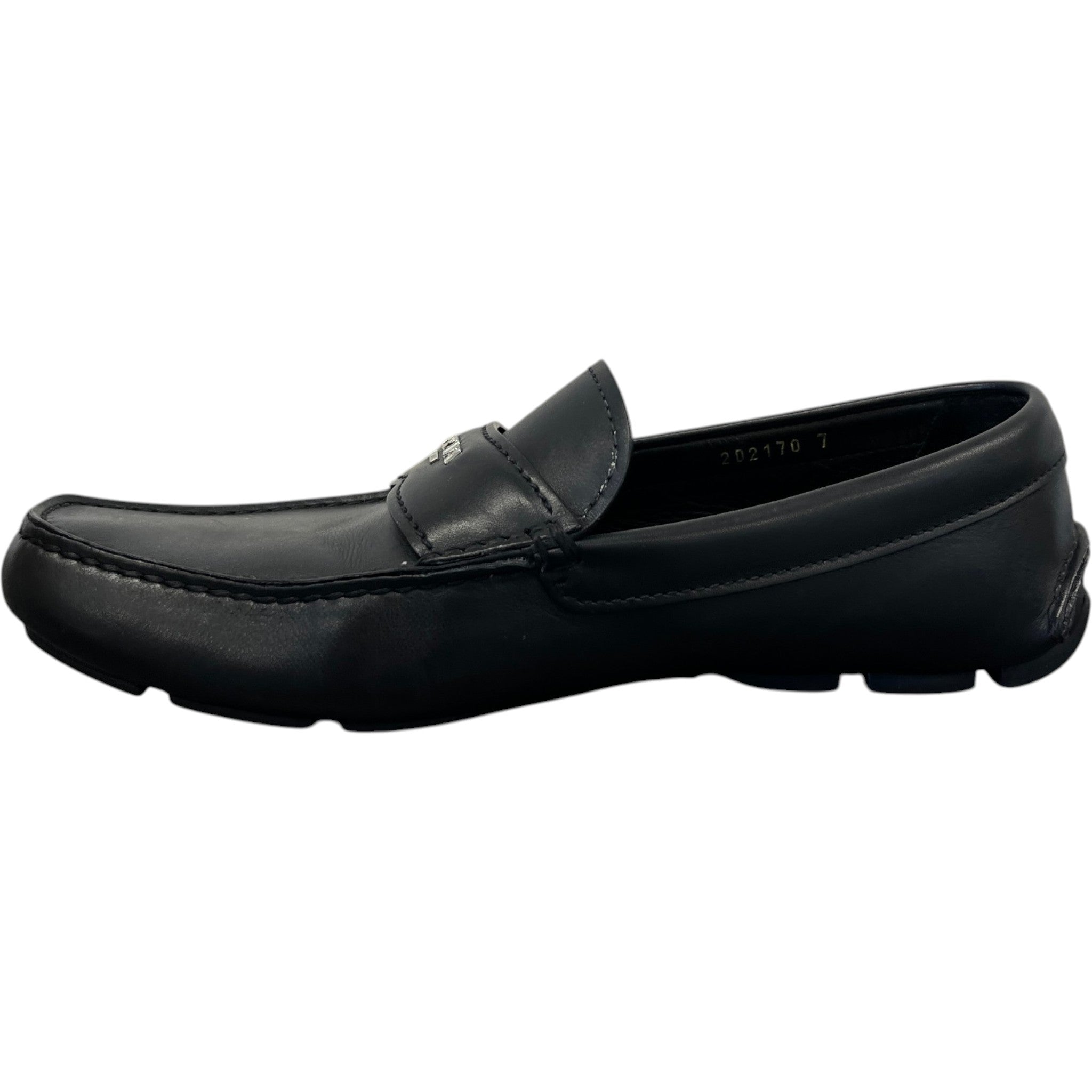 Men's Leather Logo Loafers Black Size EU 41 / UK 7