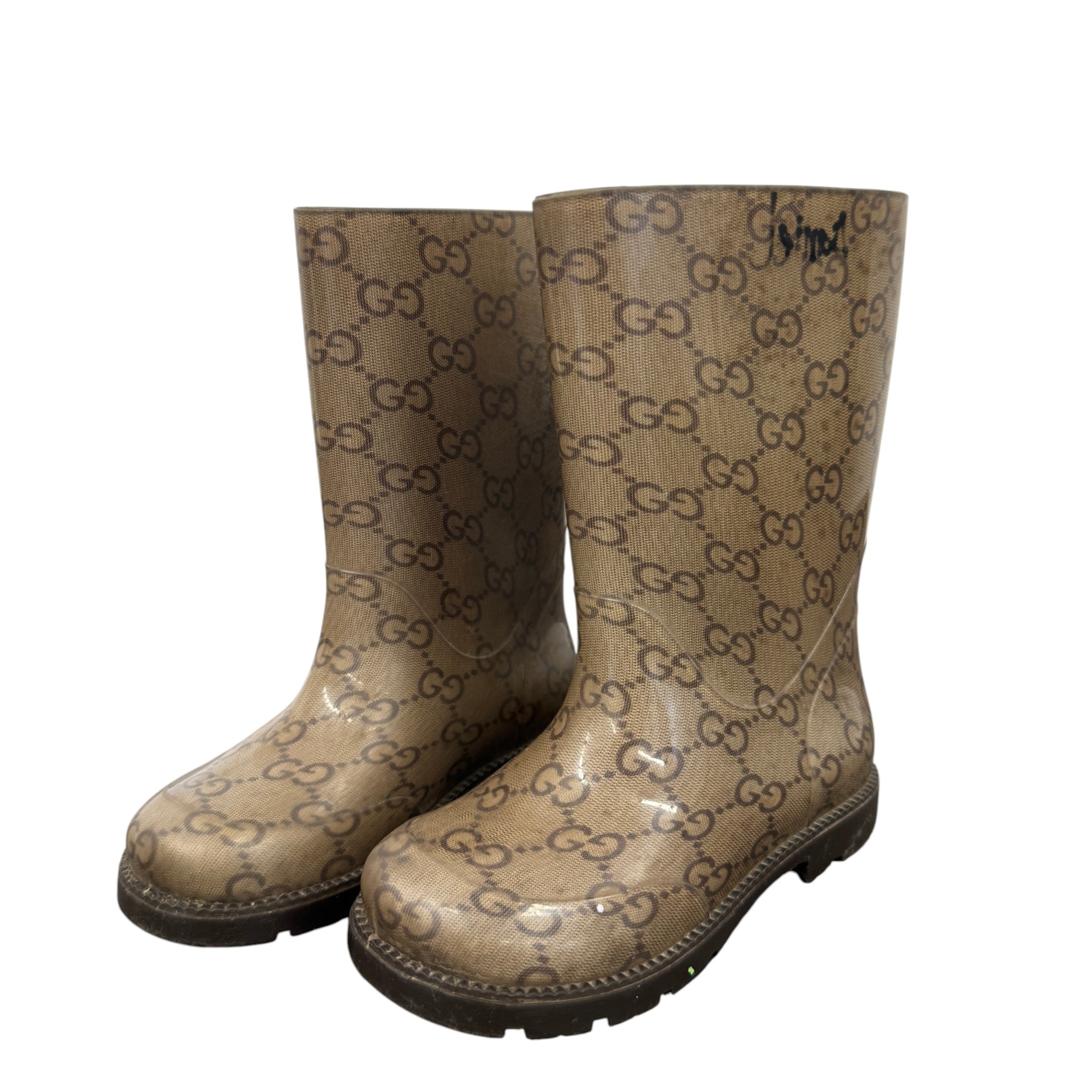 Women's Gg Supreme Kids Size 25 Wellies Beige Size EU 34 / UK 1