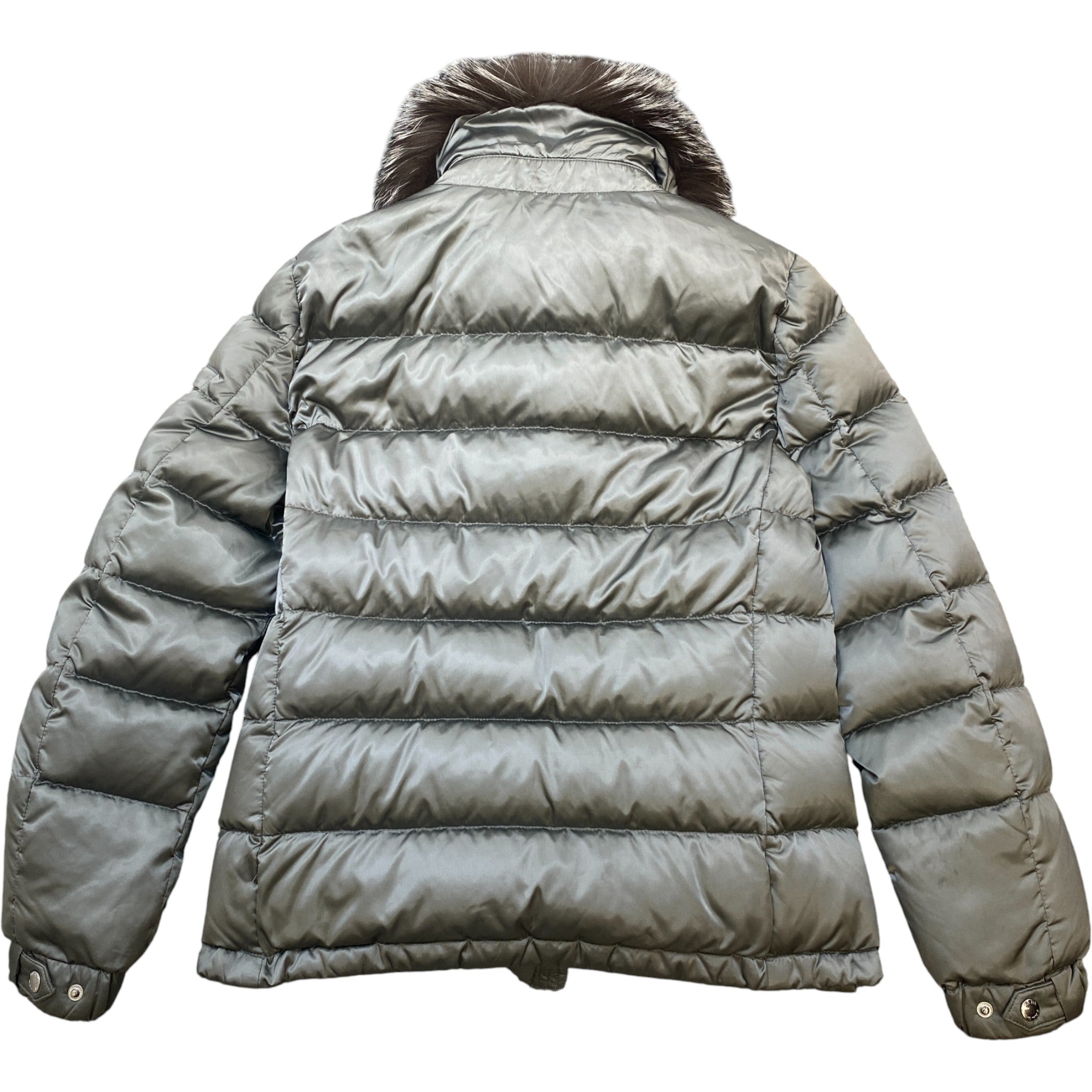 Women's Plaque Logo Down Jacket Grey Size 3 / UK 14