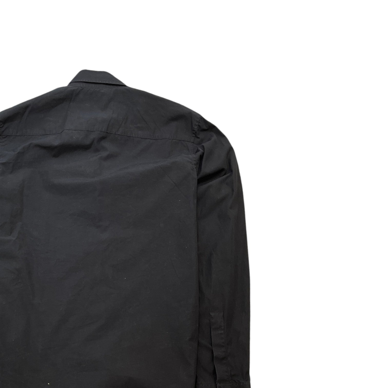 Men's Embroidered Logo Long Sleeve Shirt Black Size S