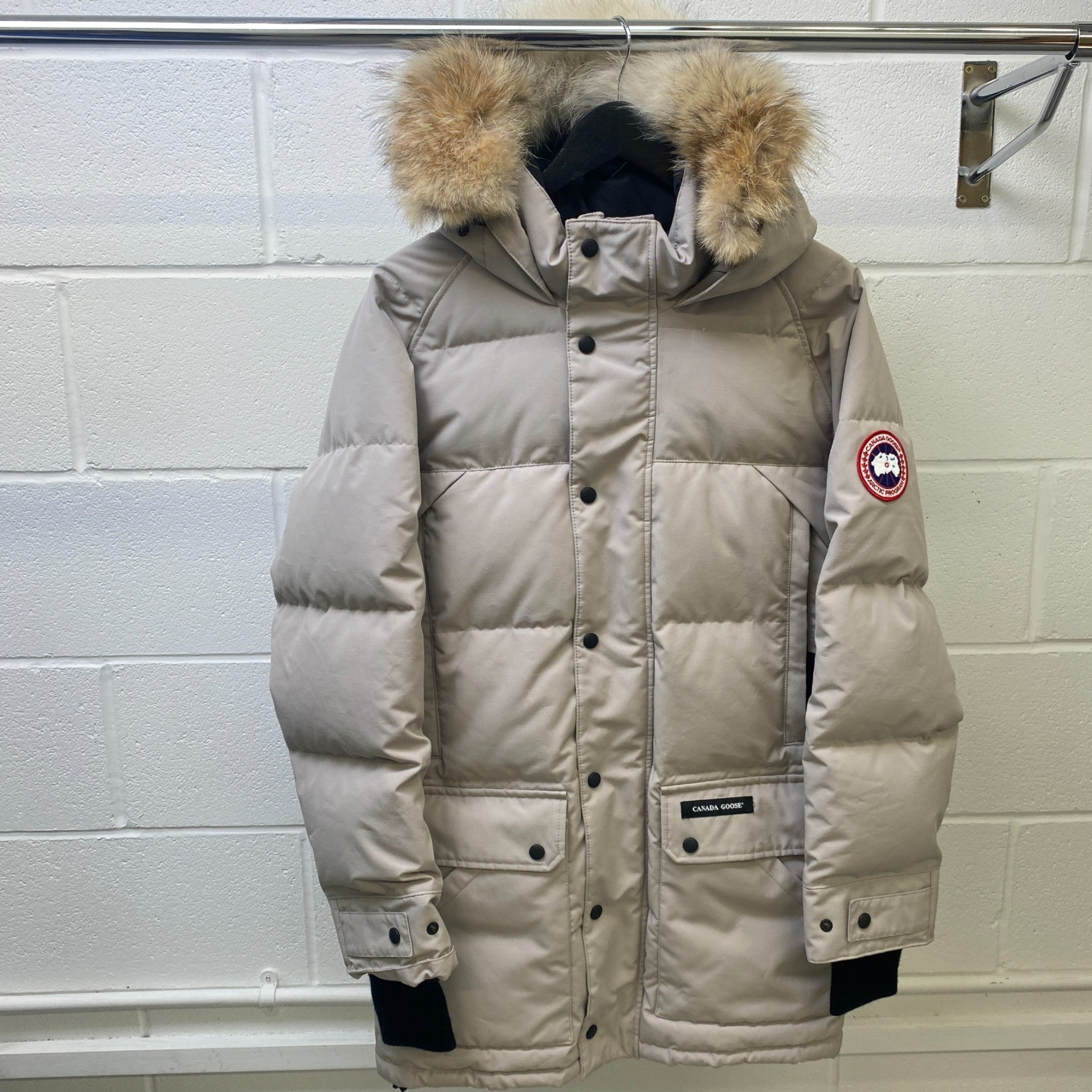 Men's Emory Parka Down Jacket Beige Size M