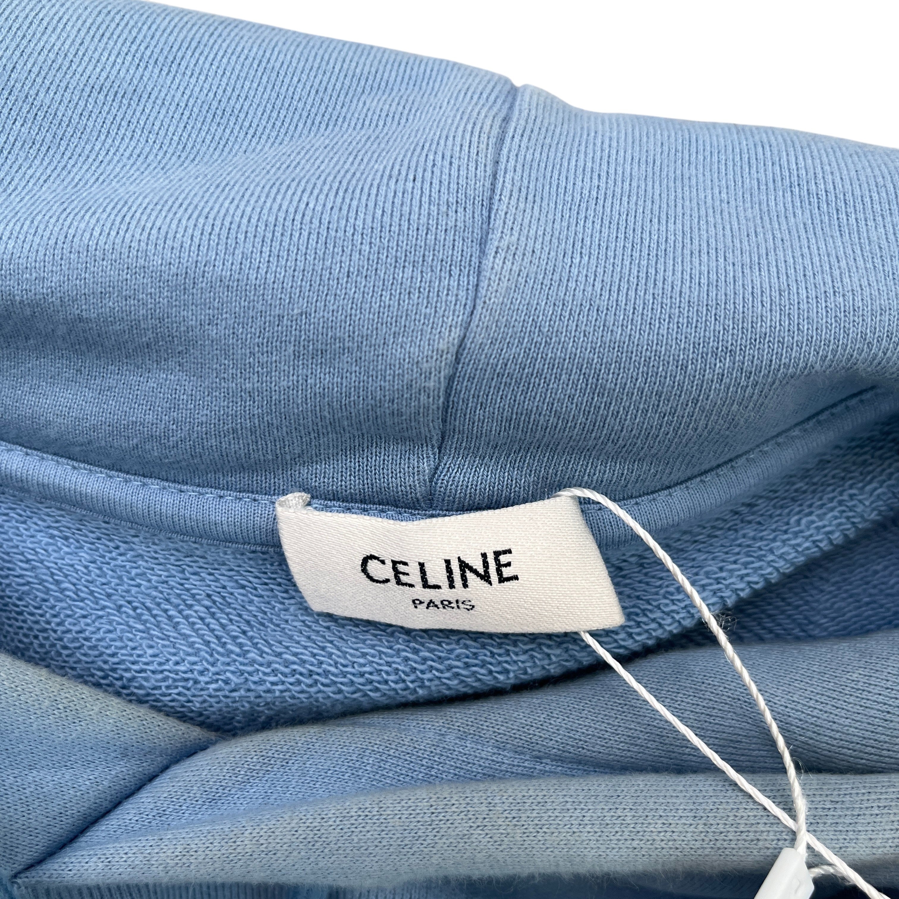 Men's Logo Print Hoodie Blue Size M