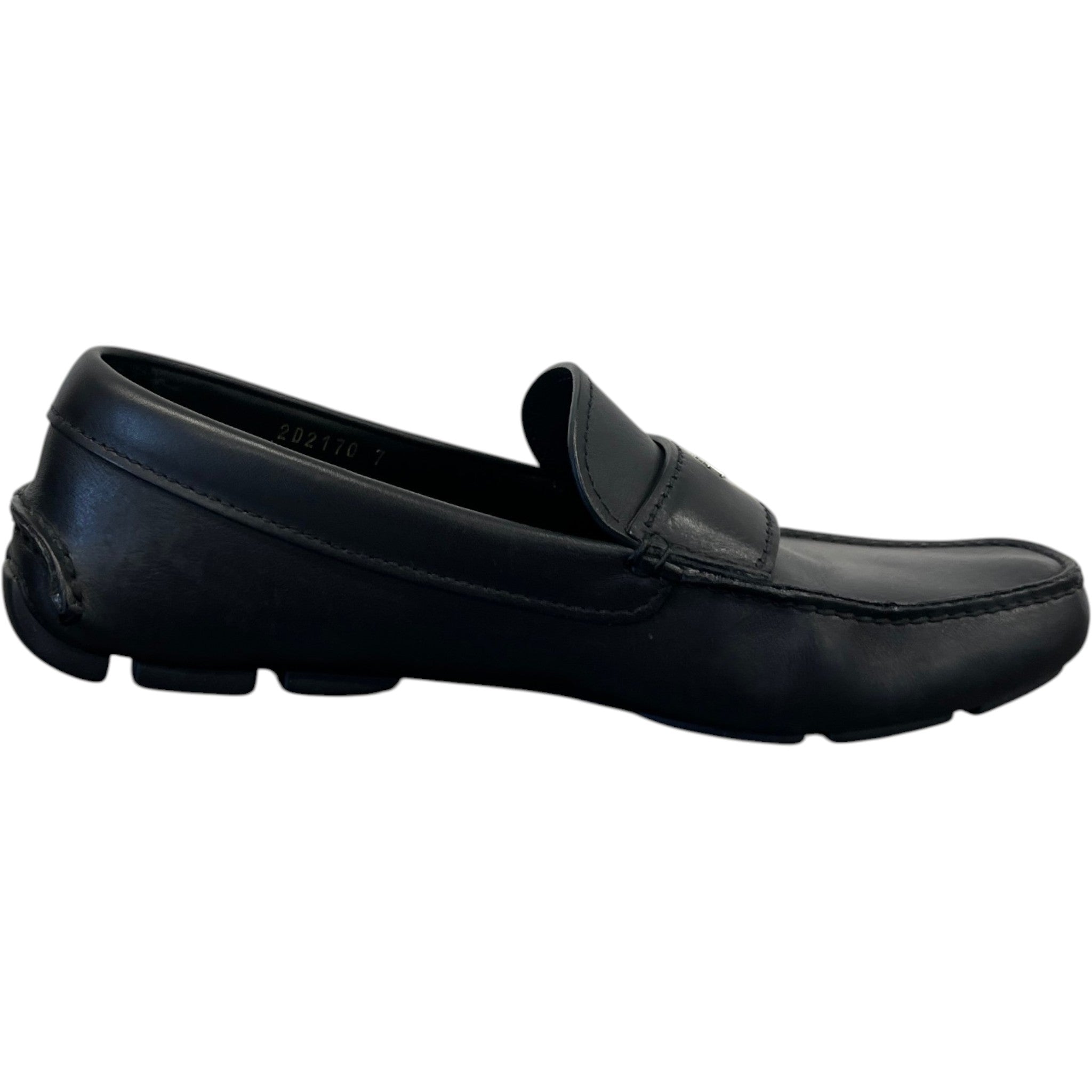Men's Leather Logo Loafers Black Size EU 41 / UK 7