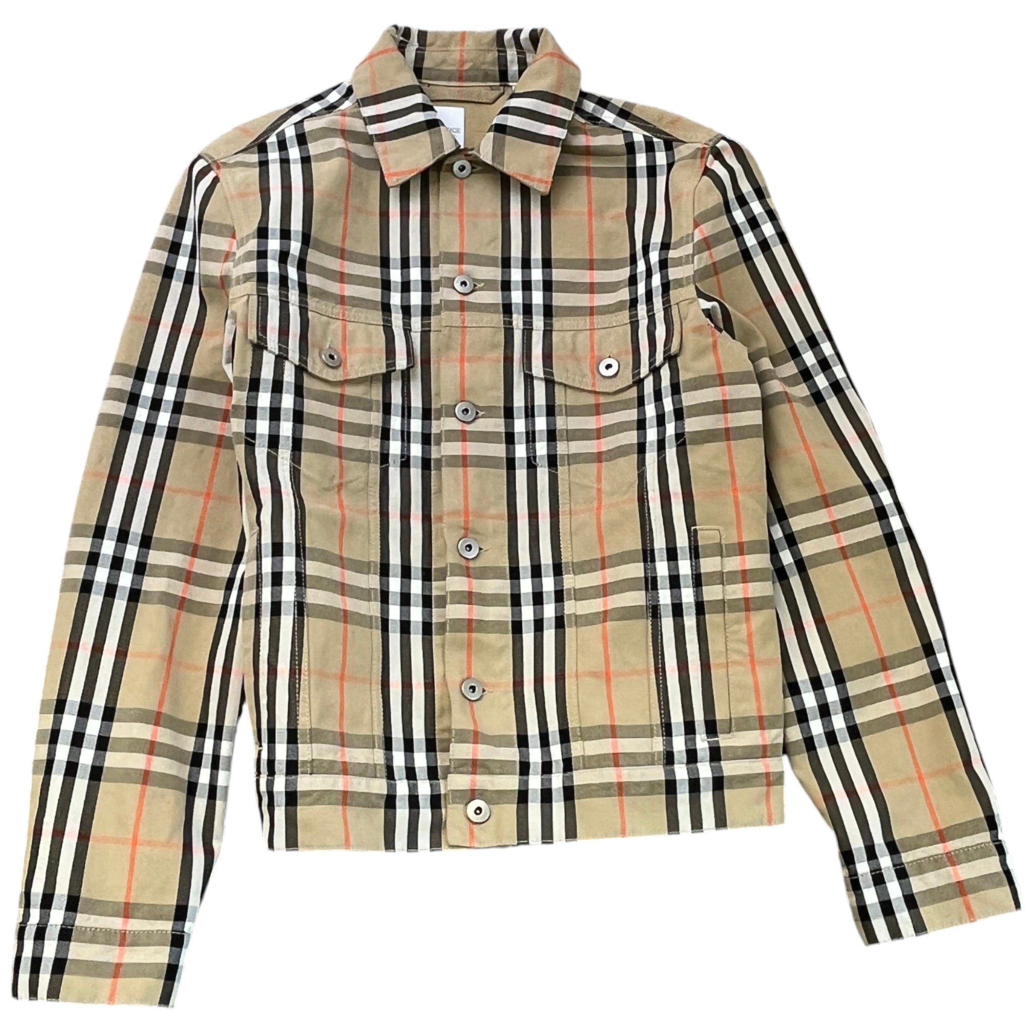 Men's Checked Jacket Beige Size S
