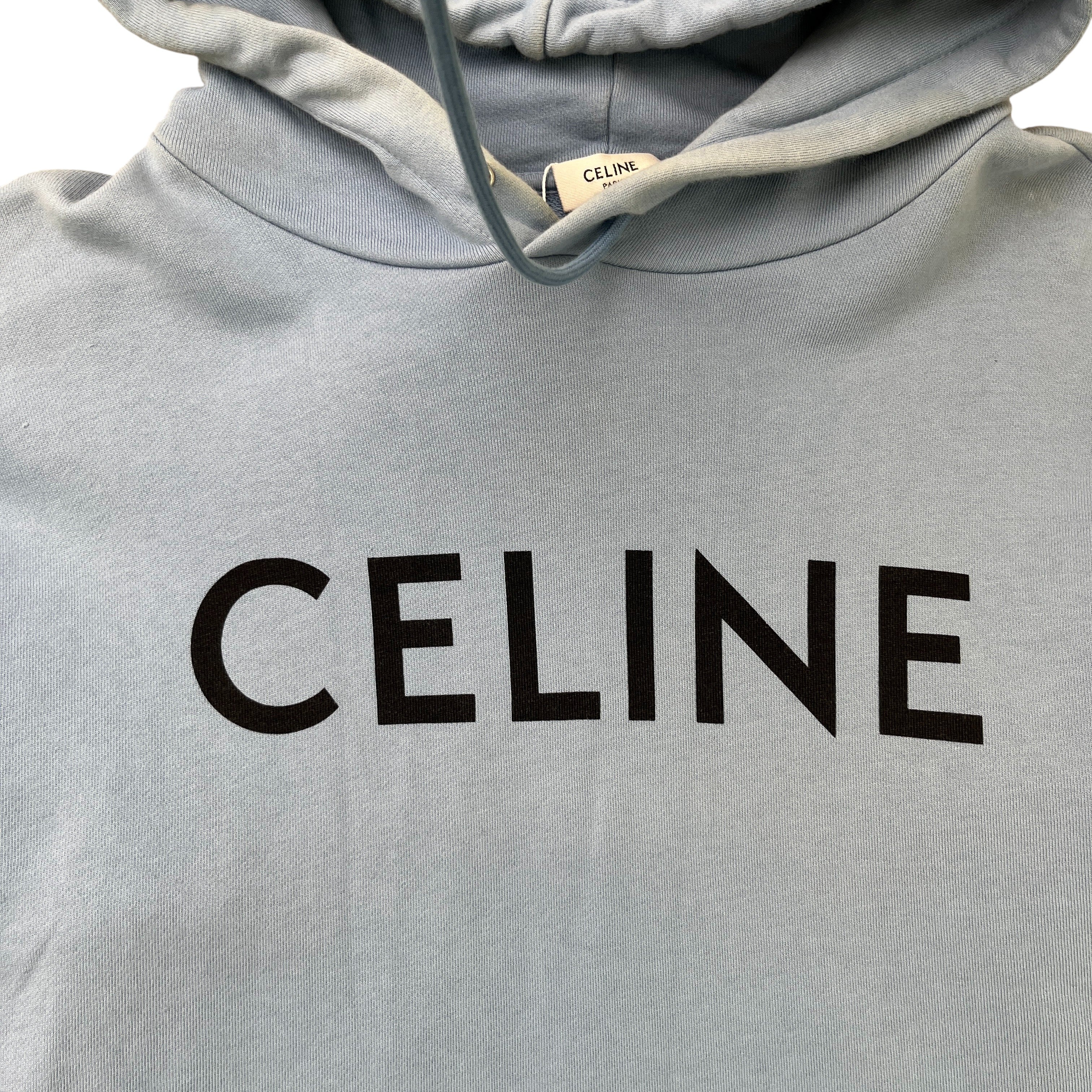 Men's Logo Print Hoodie Blue Size M