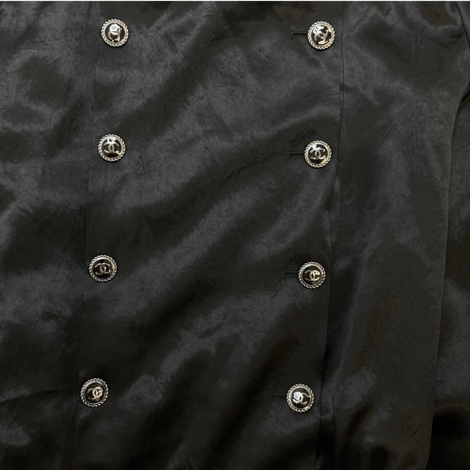 Women's Silk Cc Button Double Breasted Jacket Black Size IT 40 / UK 8