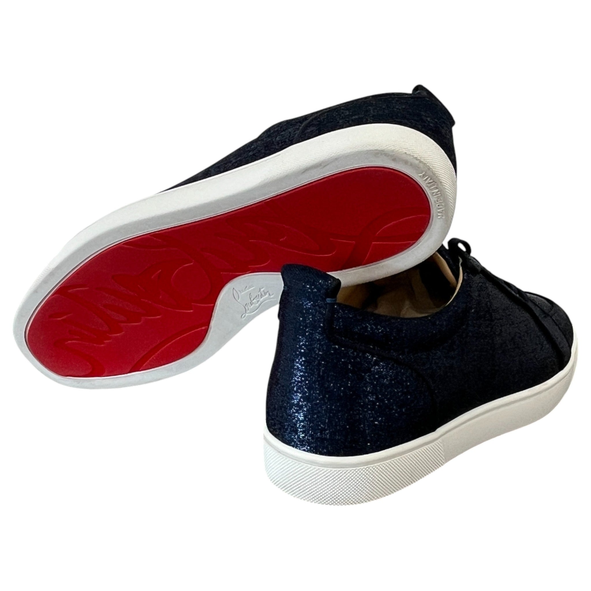 Men's Orlato Flat Glitter Low Trainers Blue Size EU 44 / UK 10